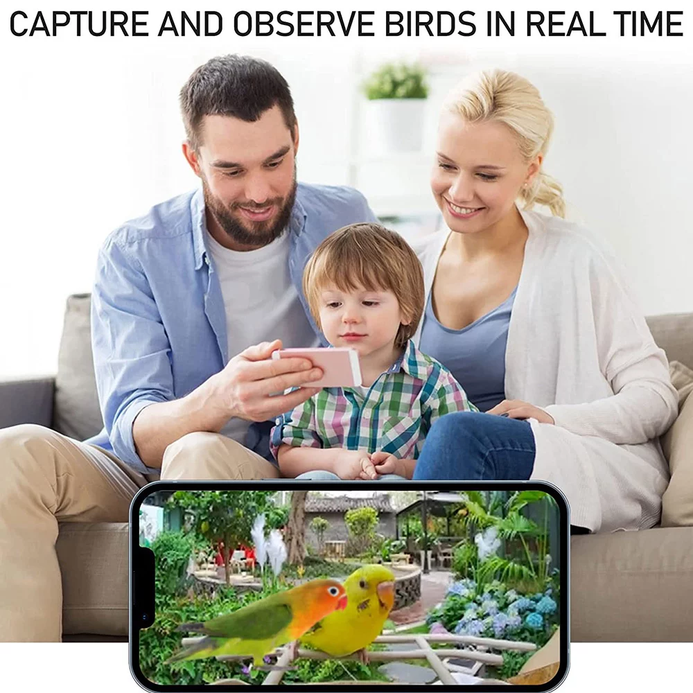 Carevas WIFI Smart Bird Feeder Camera 1080P Auto Capture Bird Video and Motion Detection Real-time Notification AI Identify Bird Species IP65 Waterproof 128G TF Cards