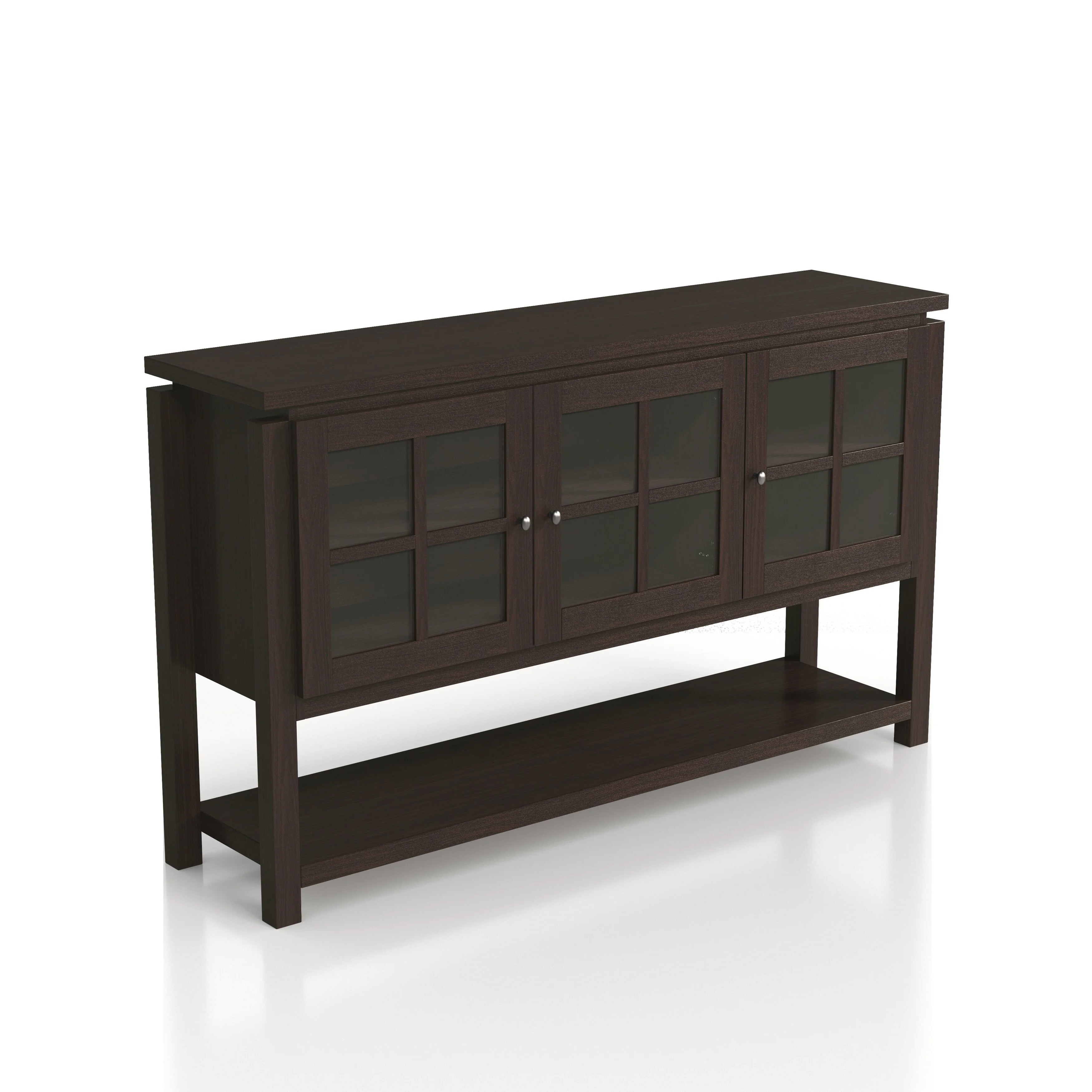 Furniture of America  Wins Modern Farmhouse 5-shelf Buffet Table Walnut 59