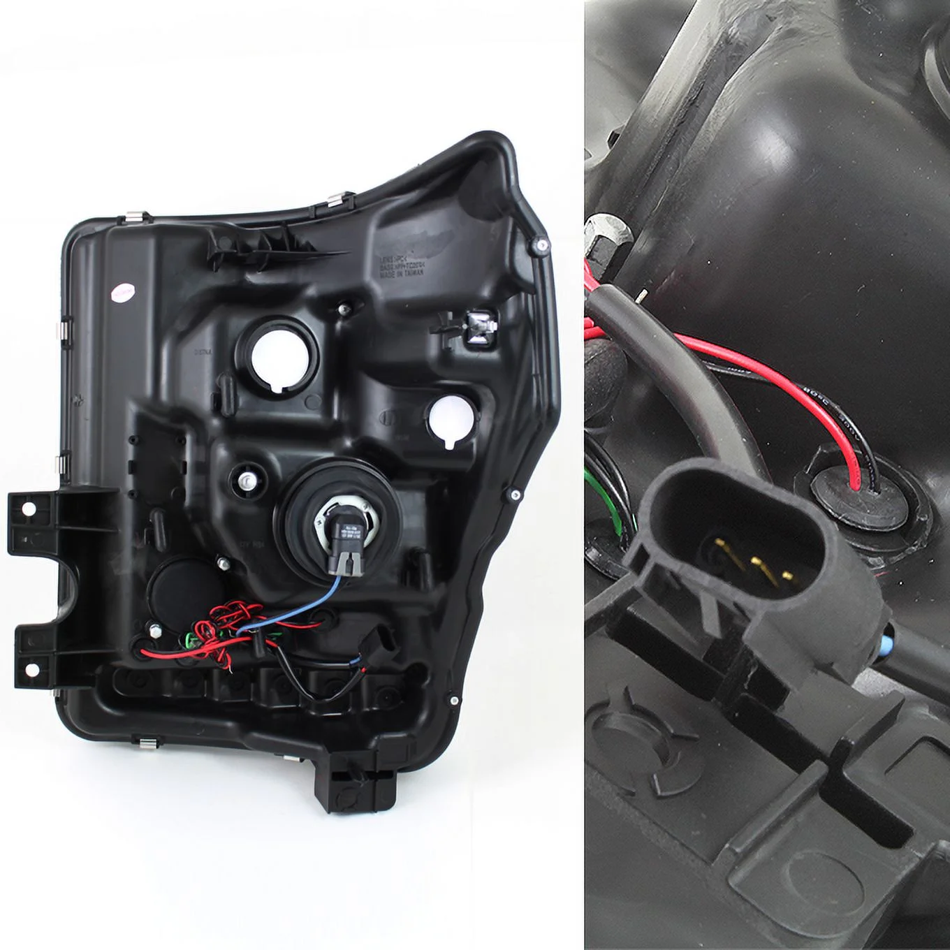 AKKON - For F-Series SuperDuty Pickup Truck Black Bezel Dual Halo Ring LED Projector Headlights Replacement