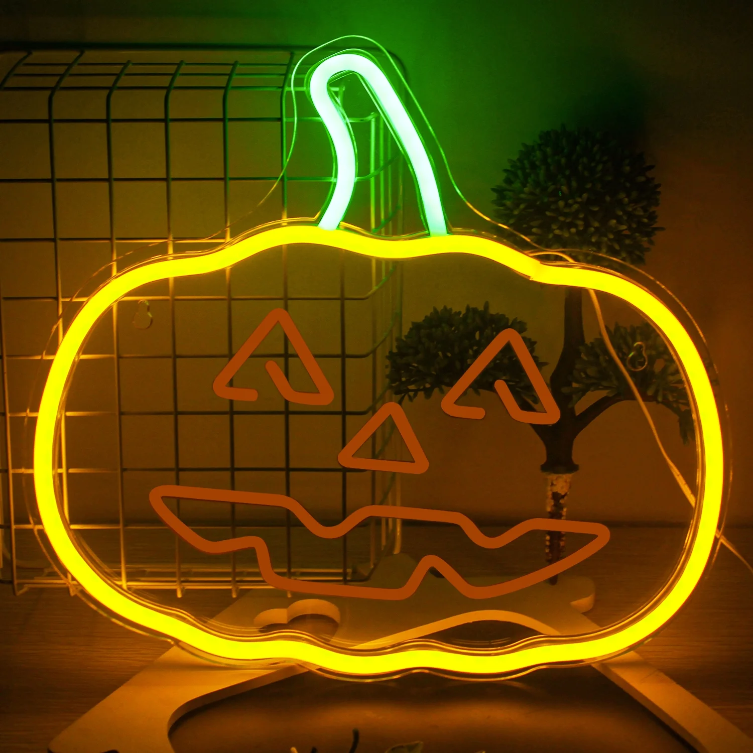 Wanxing Pumpkin LED Neon Light Signs USB Power for Home Bar Bedroom Halloween Party Decoration