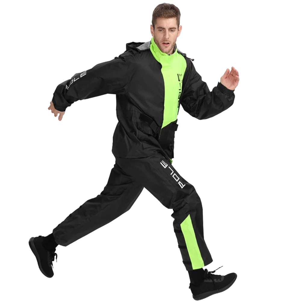POLE-RACING Men Waterproof Breathable Rain Suit Rain Jacket and Pants Suit for Motorcycle Golfing Cycling Fishing Hiking