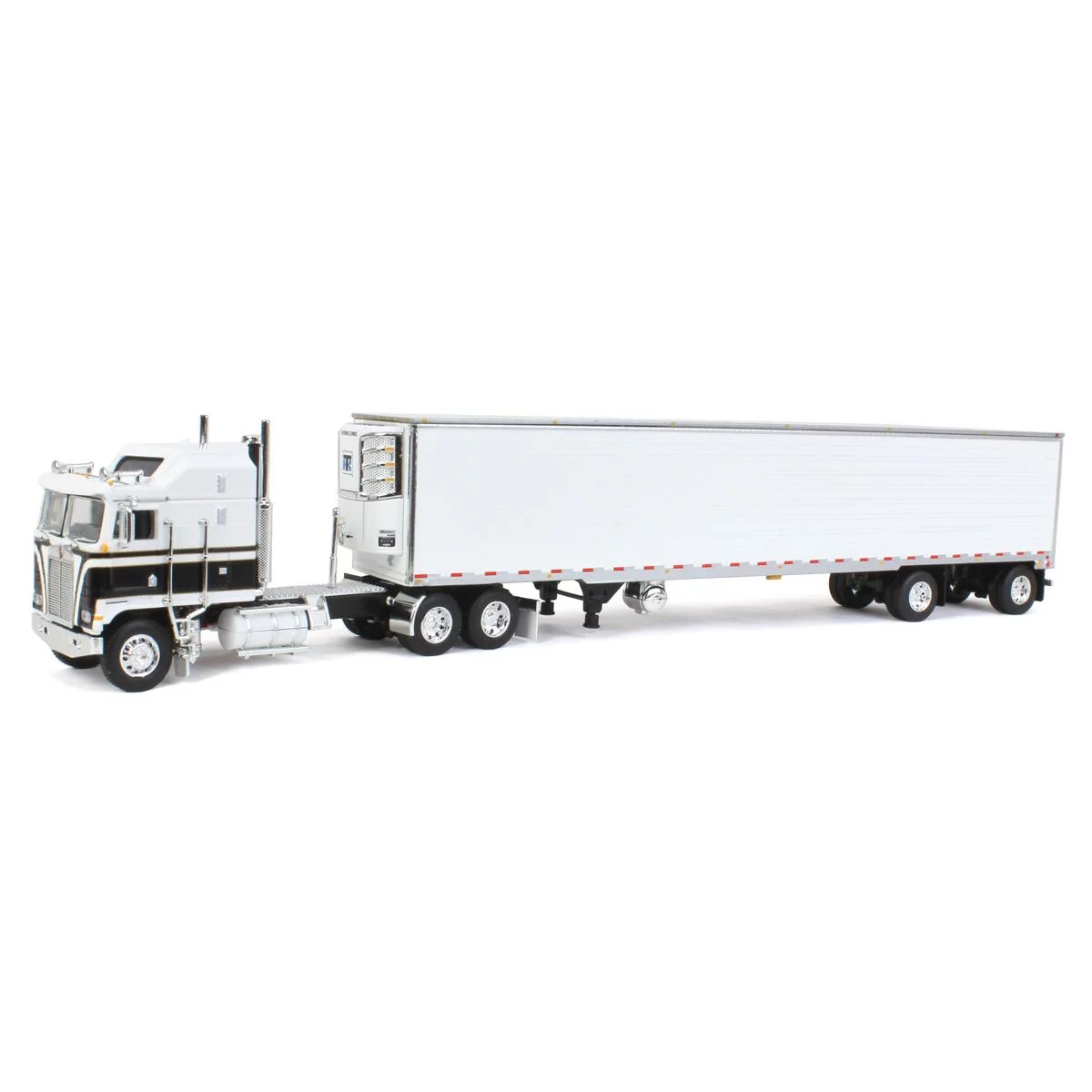 First Gear 1/64 Black & White Kenworth K100 Aerodyne Long Frame w/ White Reefer Trailer, DCP by First Gear, 60-1558