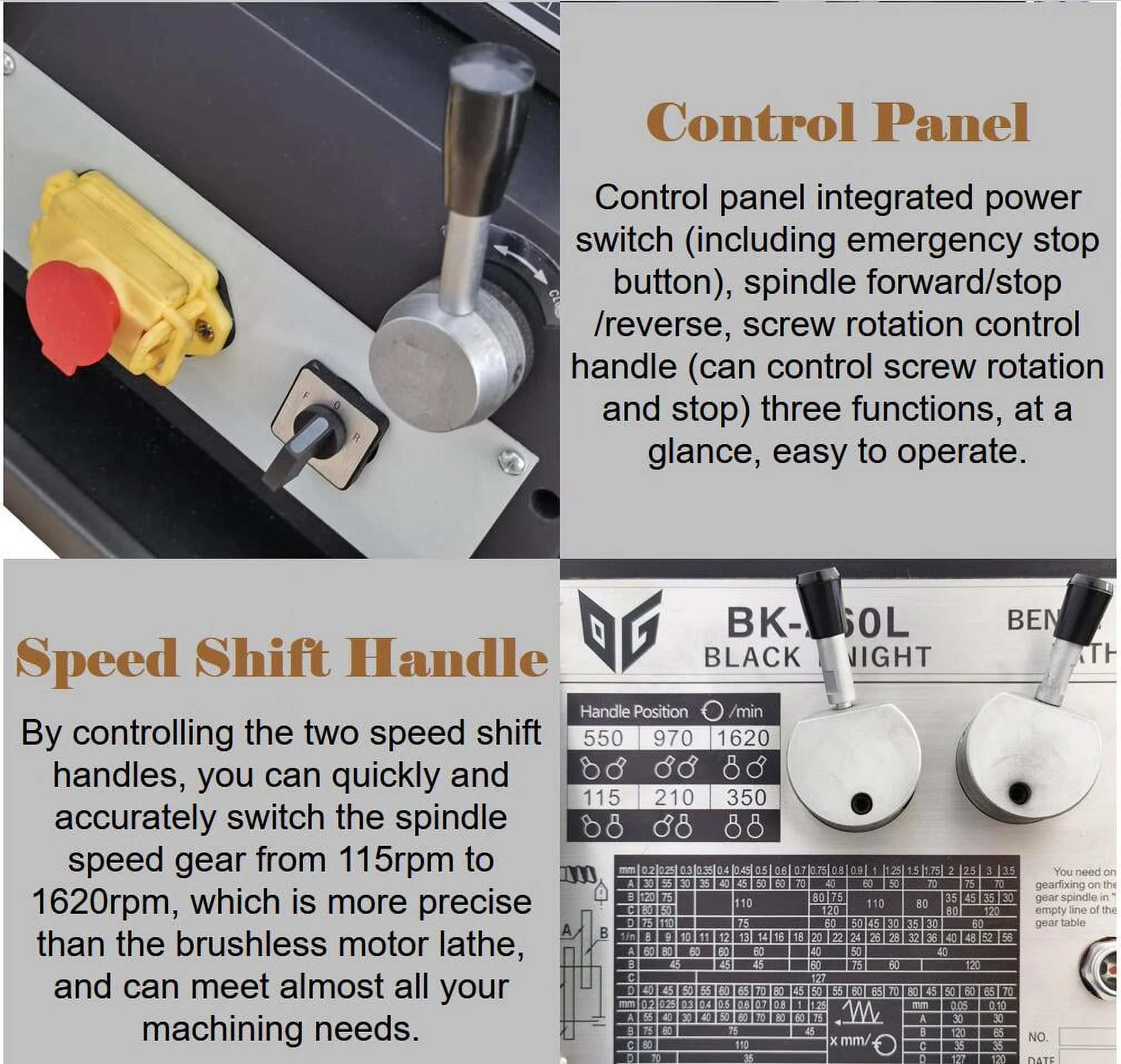 INTSUPERMAI Precision Metal Bench Lathe Machine 750W AC Motor