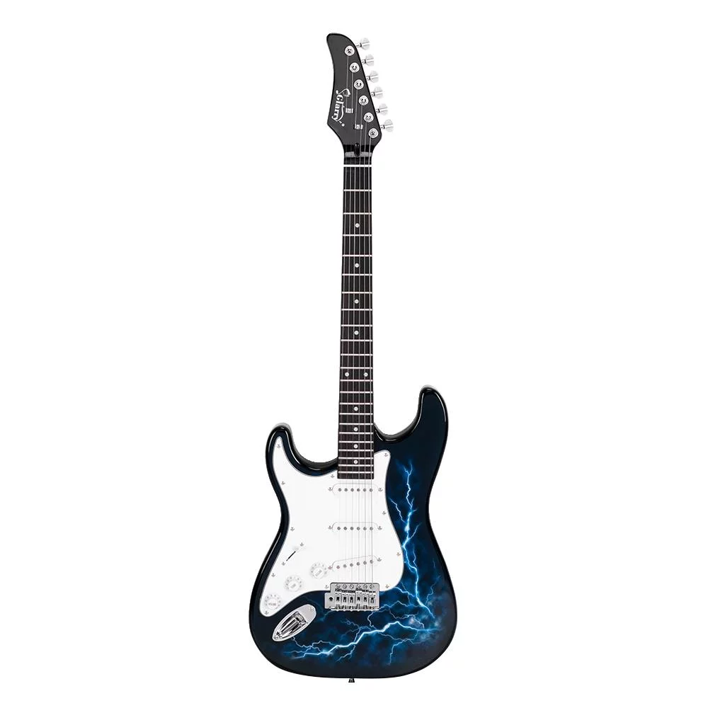 Glarry Left Hand Electric Guitar GST-E Bag Strap Paddle Rocker Cable Wrench Tool for Starter