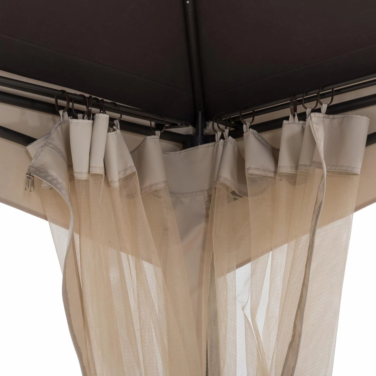 Sunjoy 2 Tone Striped 10.5 x 13 ft. 2 Tier Fabric Topped Steel Gazebo