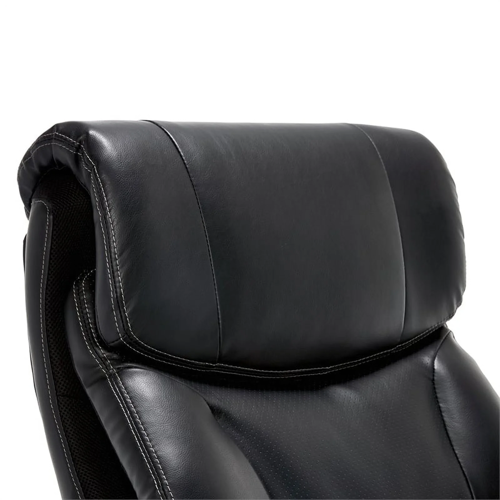 Scranton & Co Upholstered Modern Faux Leather Executive Office Chair in Black