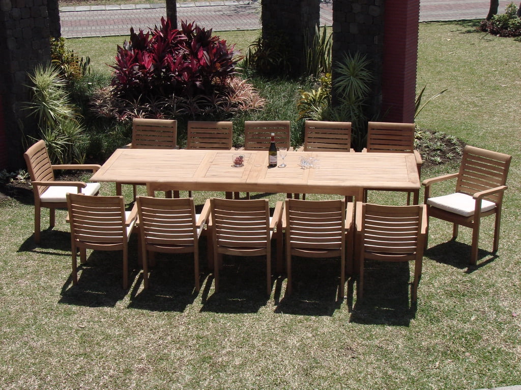 Teak Dining Set:12 Seater 13 Pc - Large 117
