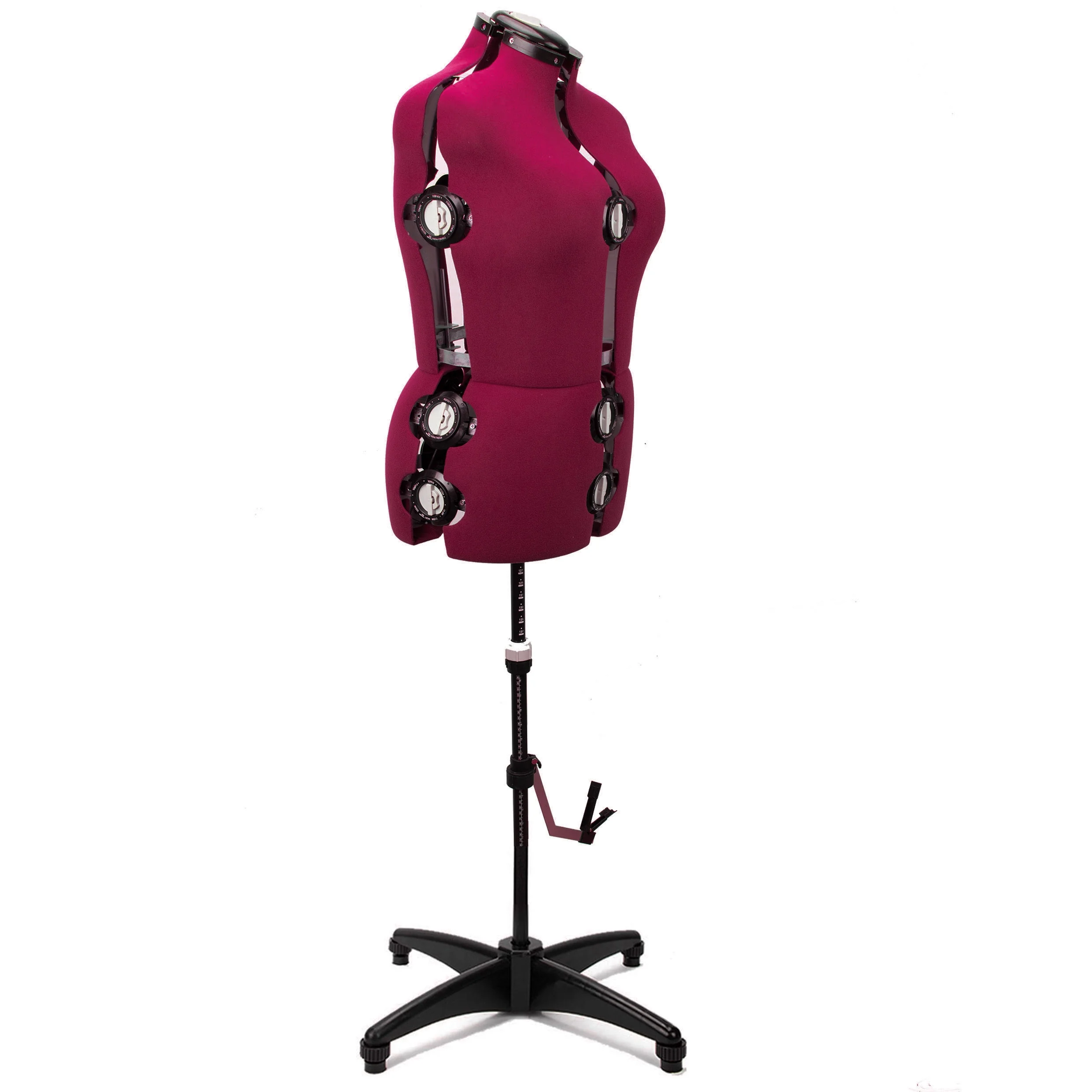GEX Burgundy Female Fabric Adjustable Mannequin Dress Form for Sewing Women's Mannequin Body Torso with Stand Large