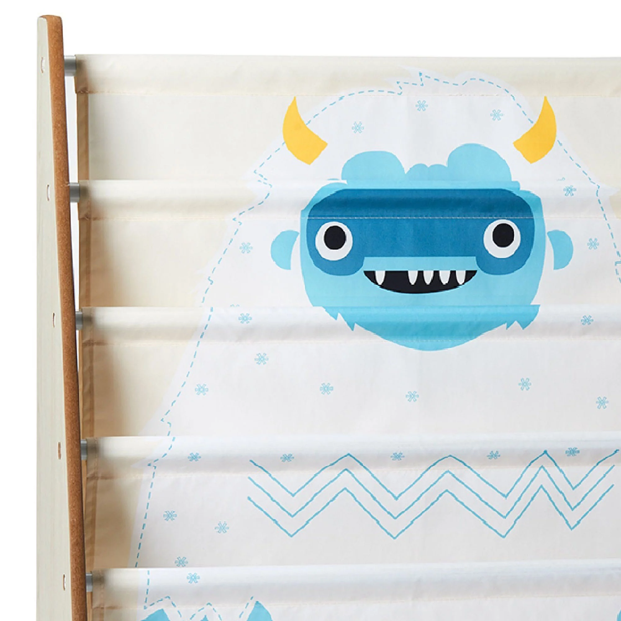 3 Sprouts Kids Toddlers Bookshelf Rack for Bedroom and Playroom, Yeti Print
