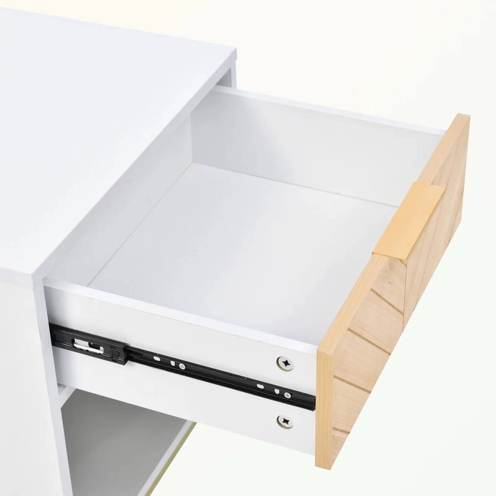 Semiocthome Modern Nightstand with Charging Station,with 1 Drawer,White Finish,Adult