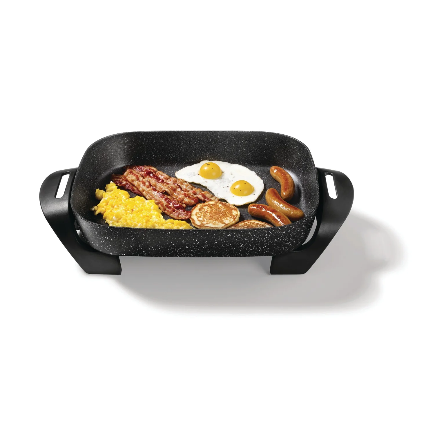 THE ROCK by Starfrit 024401-002-0001 THE ROCK by Starfrit 12-Inch x 15-Inch 1,200-Watt Extra-Large Electric Skillet with Glass Lid