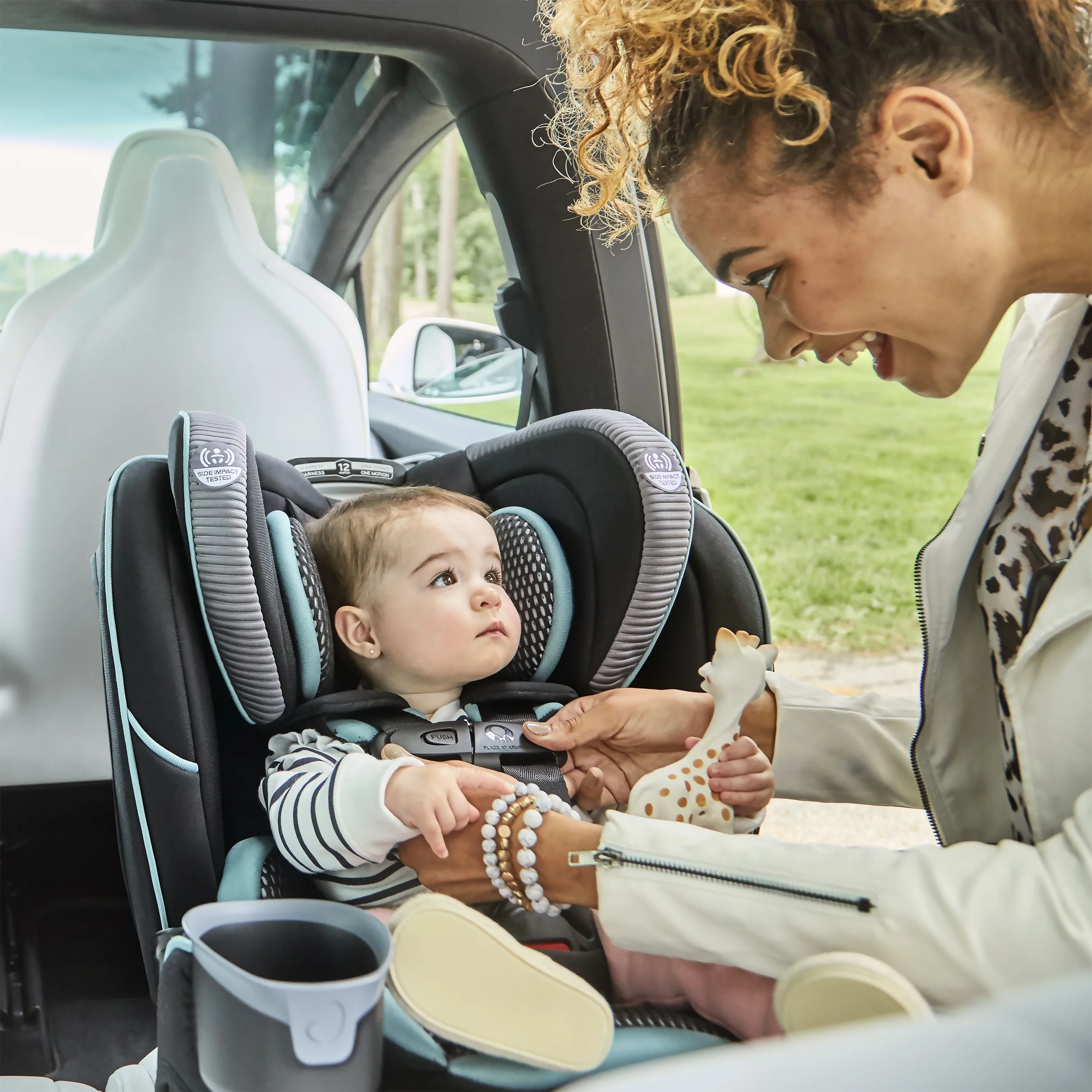 EveryFit/All4One 3-in-1 Convertible Car Seat w/Quick Clean Cover (Reefs Green)