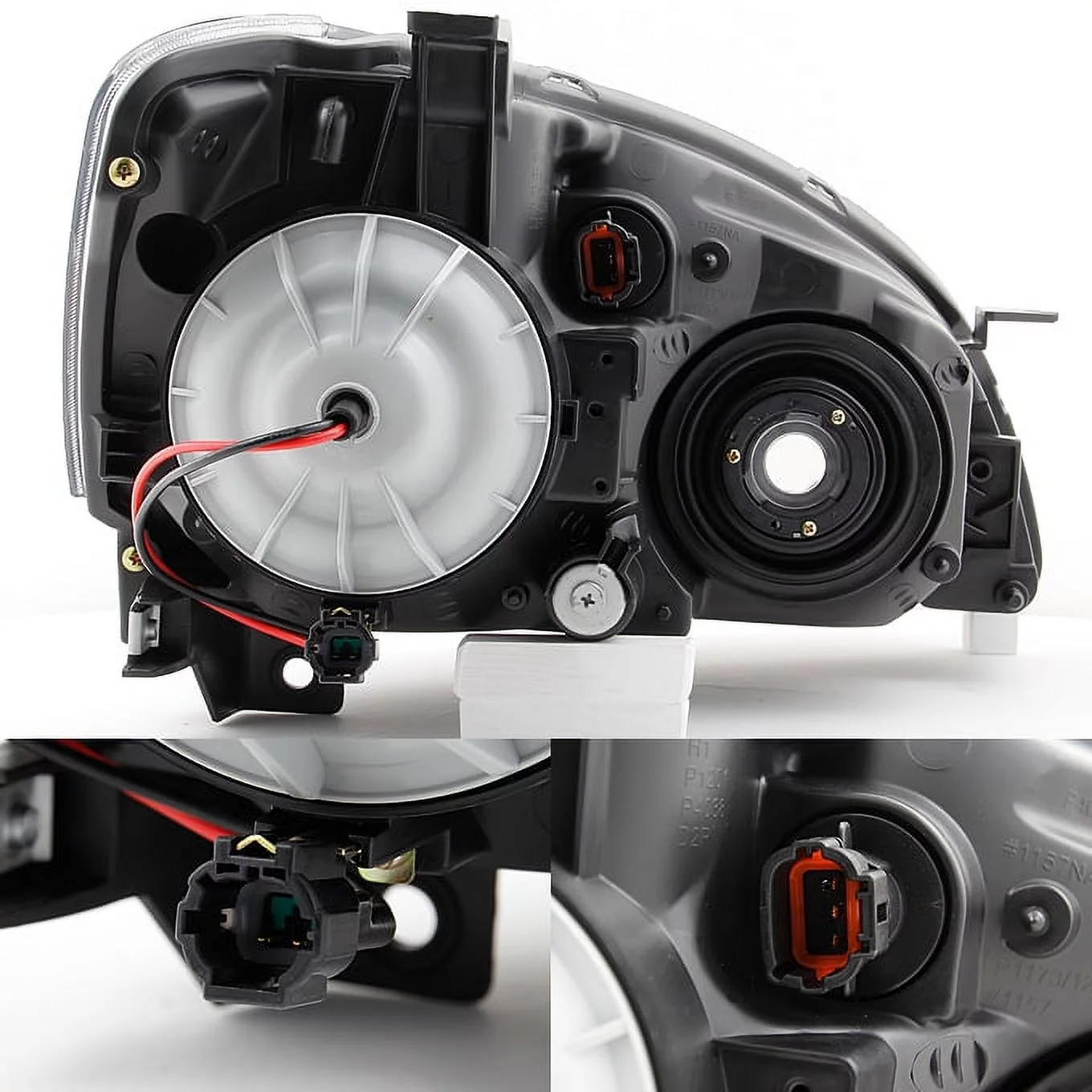 AKKON - Combo Black Healights + Tail Lamp Fits 2005-2006 Altima Base / S / SL / SE Model Pair Left+Right Replacement