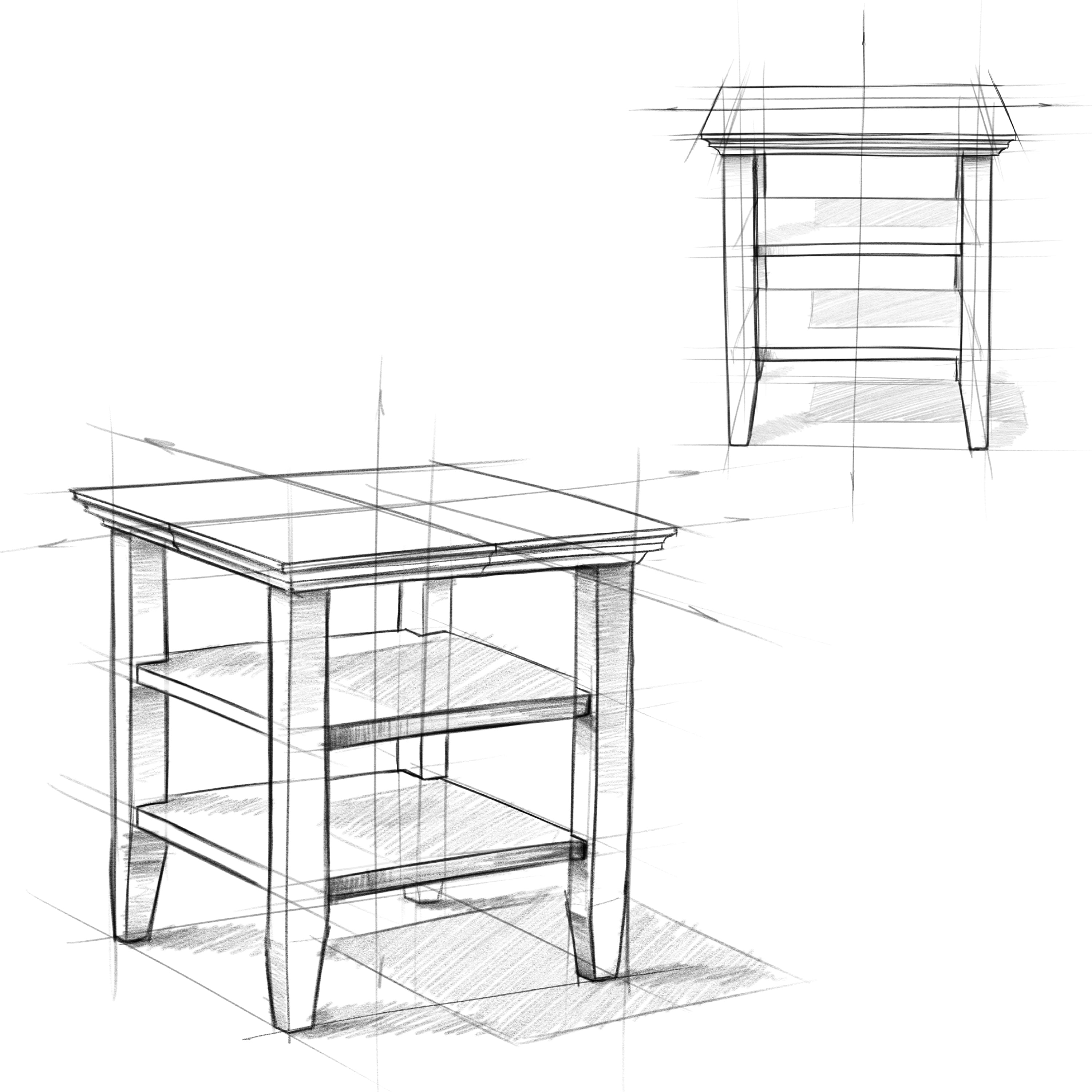 Acadian SOLID WOOD 19 inch Wide Square Transitional End Table in Farmhouse Grey-Finish:Farmhouse Brown