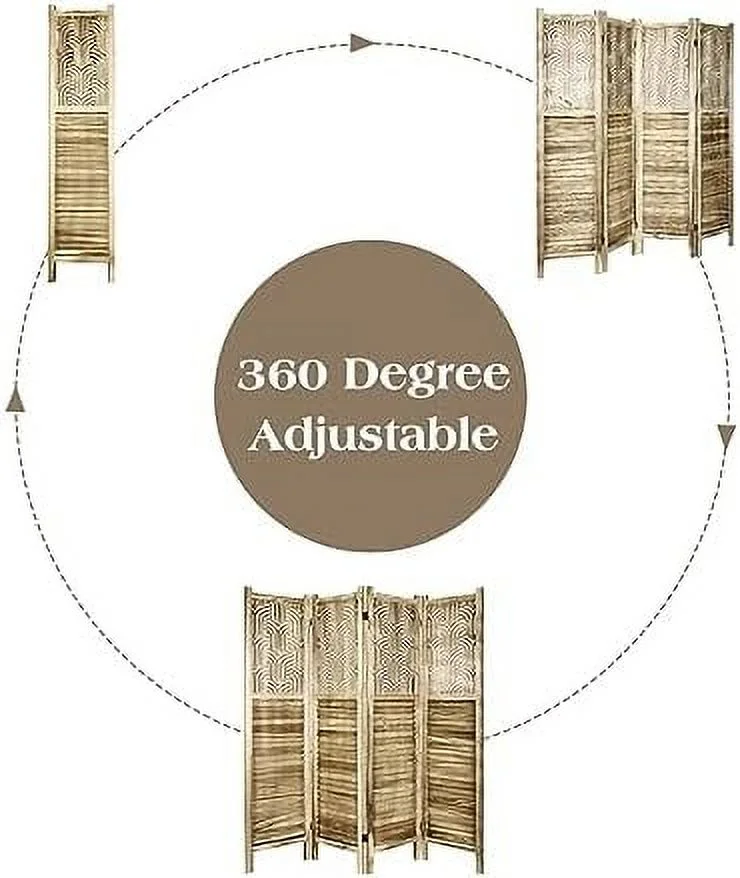 CHUIJN 6 Panel Room Divider Fully Assembled 5.6Ft Wood Room Dividers Room Dividers and Folding Screens Room Dividers Screen for Home Office Restaurant Bedroom  Rustic White