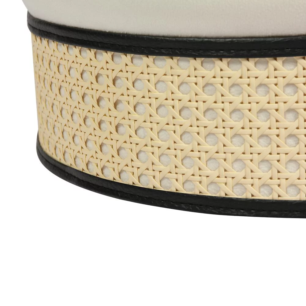 Ivy Cream Velvet Ottoman