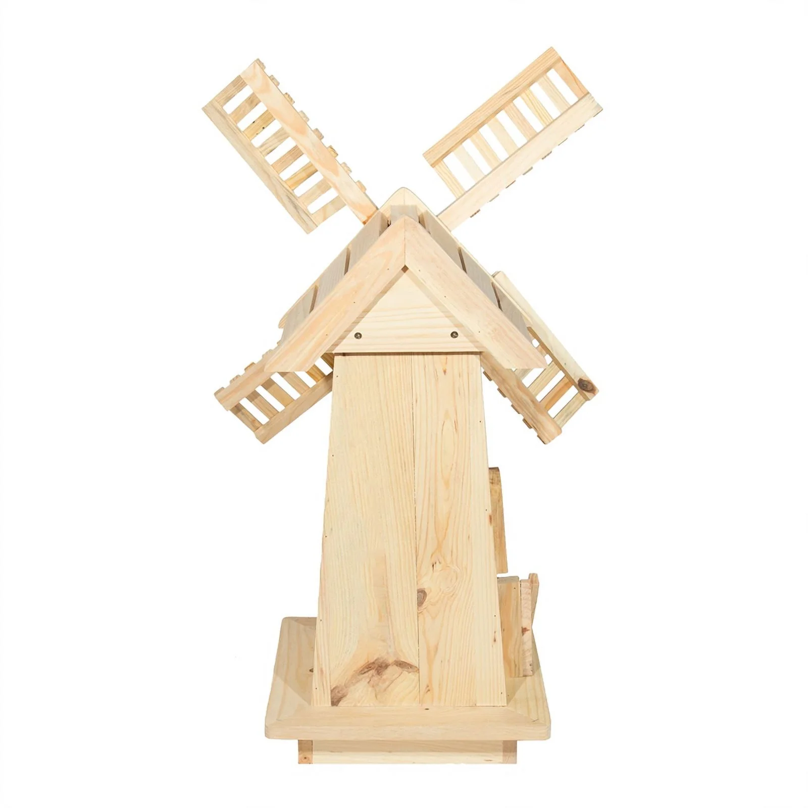 Shine Company Transitional Cedar Wood Decorative Wooden Windmill in Beige
