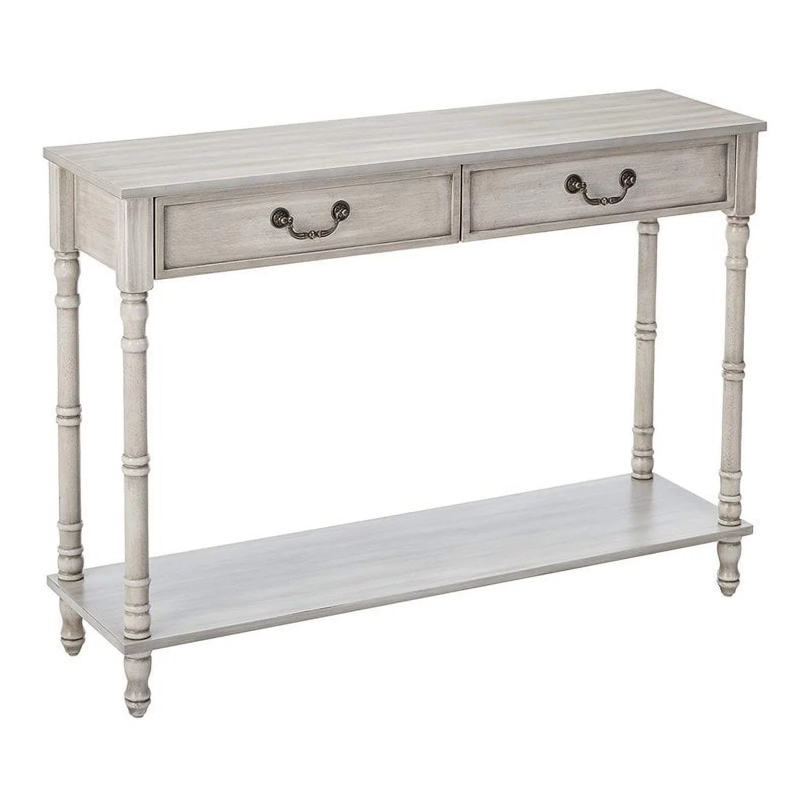 Pilaster Designs Evan 2-drawer Wood Console Display Table in Wash White