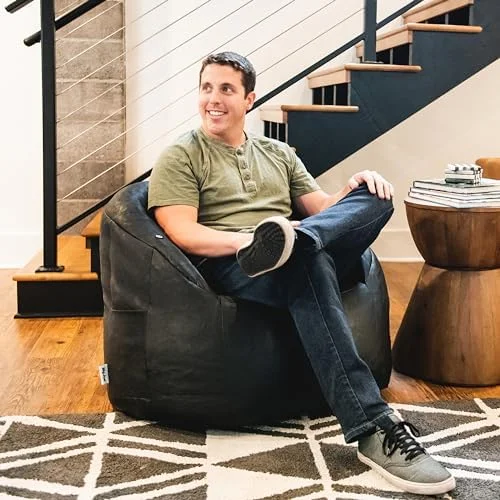 TJCGDTY Milano Bean Bag Chair  Ivory Shag Fur  Soft Faux Fur  2.5 feet