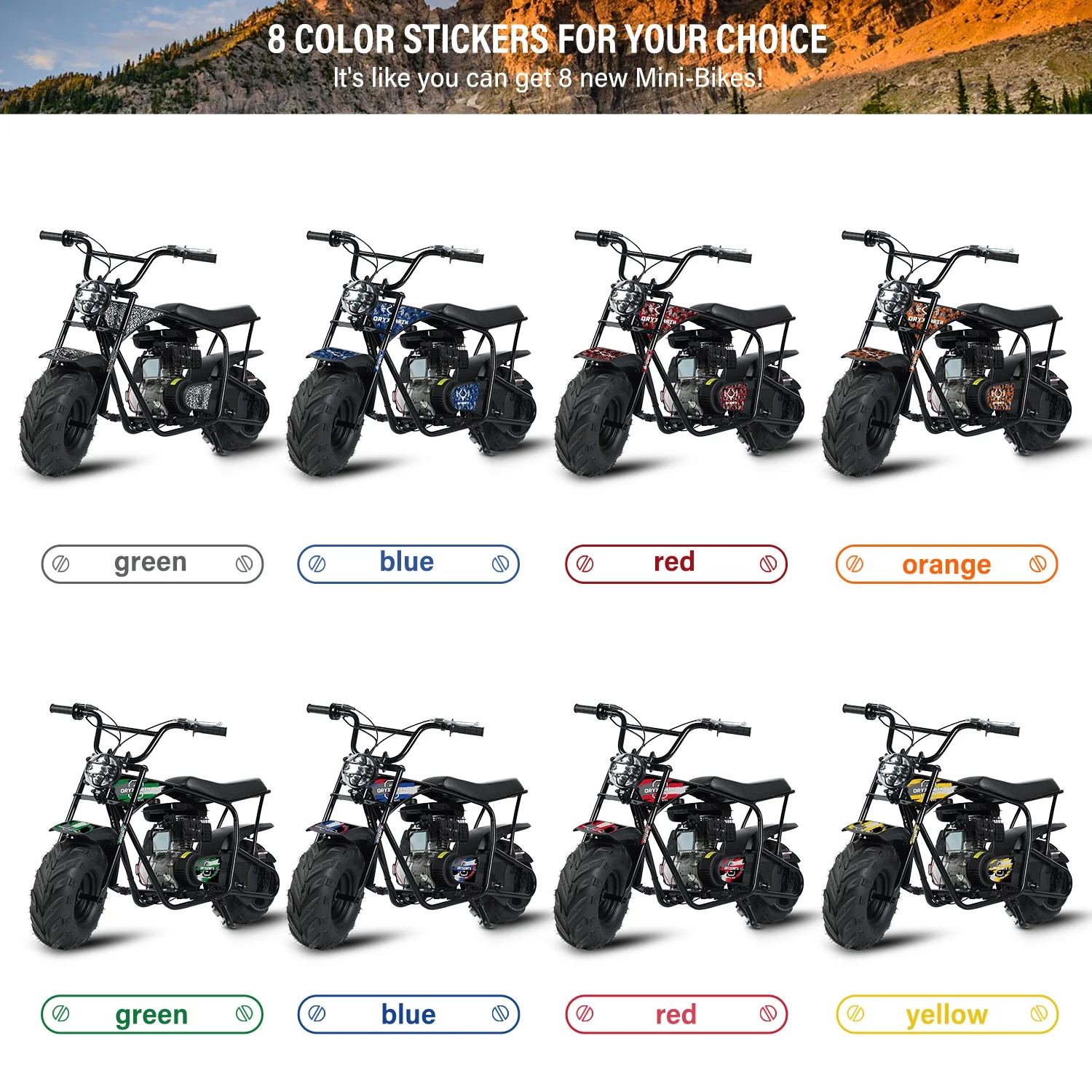 Oryxearth Gas Powered Mini Dirt Bike with Headlight, 105CC 4-Stroke Off-Road Motorcycle, Up to 24 Mph, Racing Blue