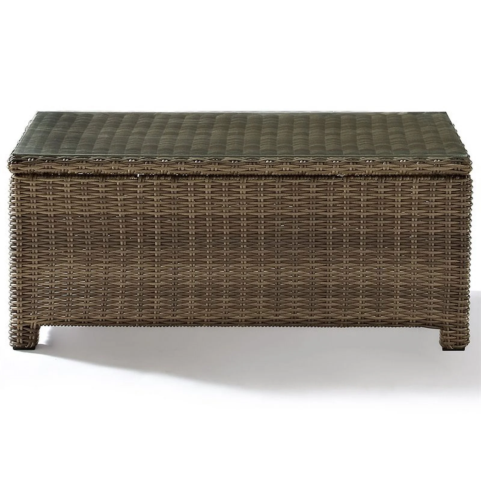 Afuera Living 3 Piece Wicker Patio Sofa Set in Brown and Sand