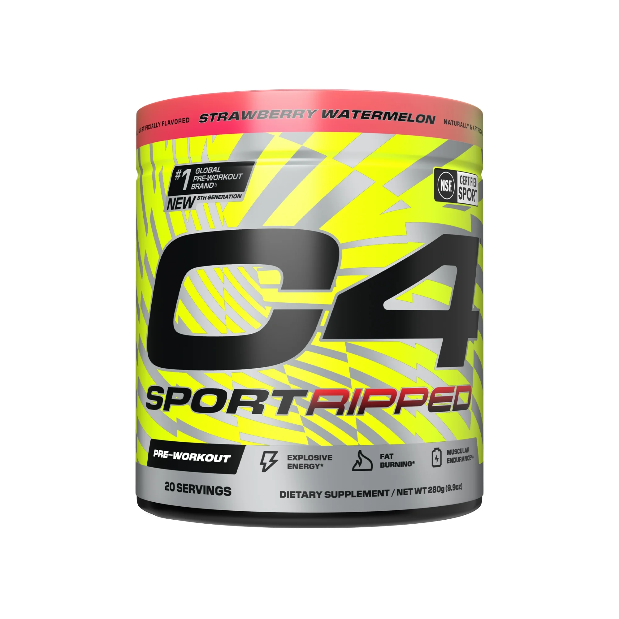 Cellucor C4 Sport Pre-Workout Ripped Strawberry Watermelon, 9.5 oz (20 Servings)