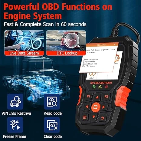 ANCEL HD601 with ANCEL AD310 Code Reader Full System Heavy Duty Truck Scanner