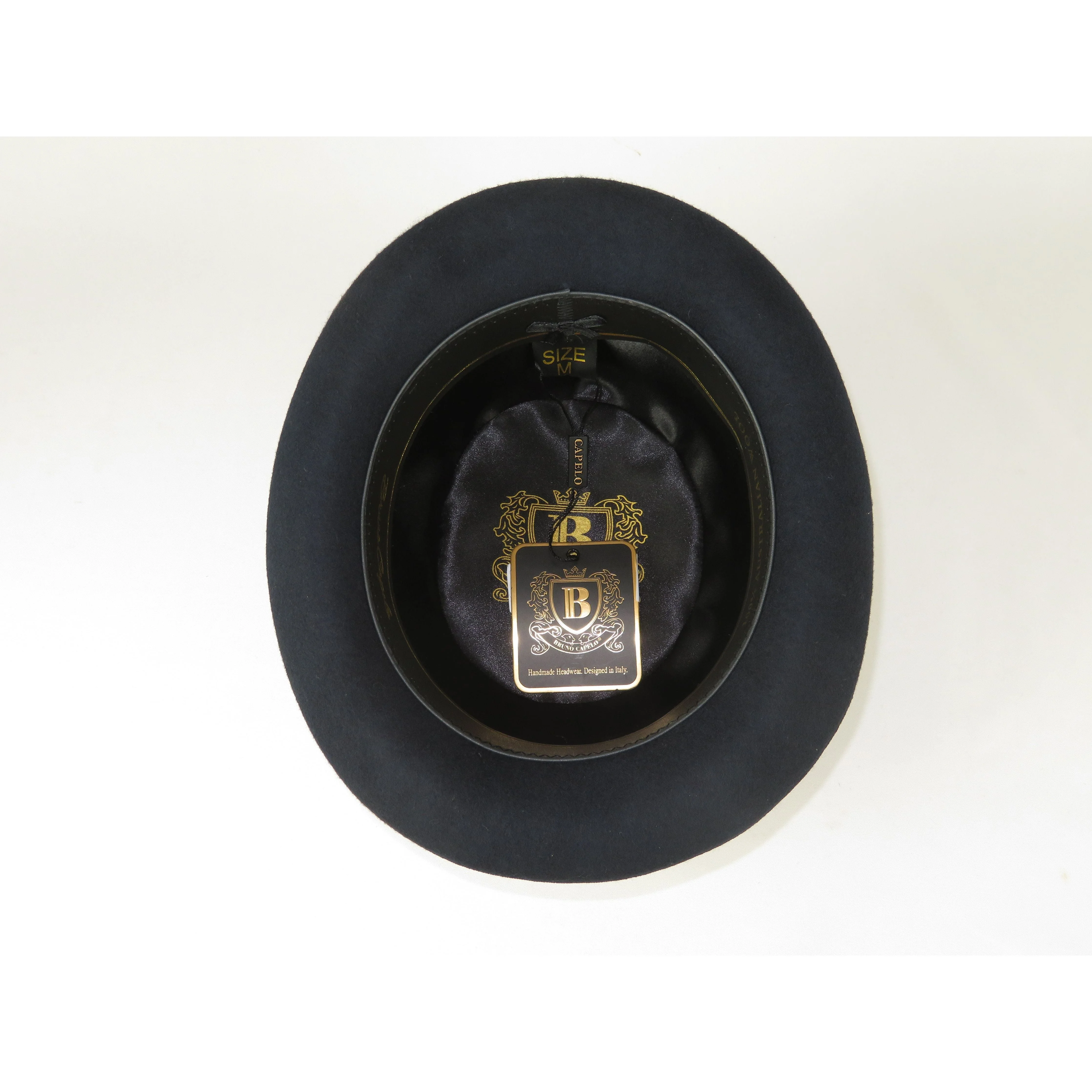 Men Bruno Capelo Dress Hat Australian Wool Round Crown Derby DB102 Navy Blue