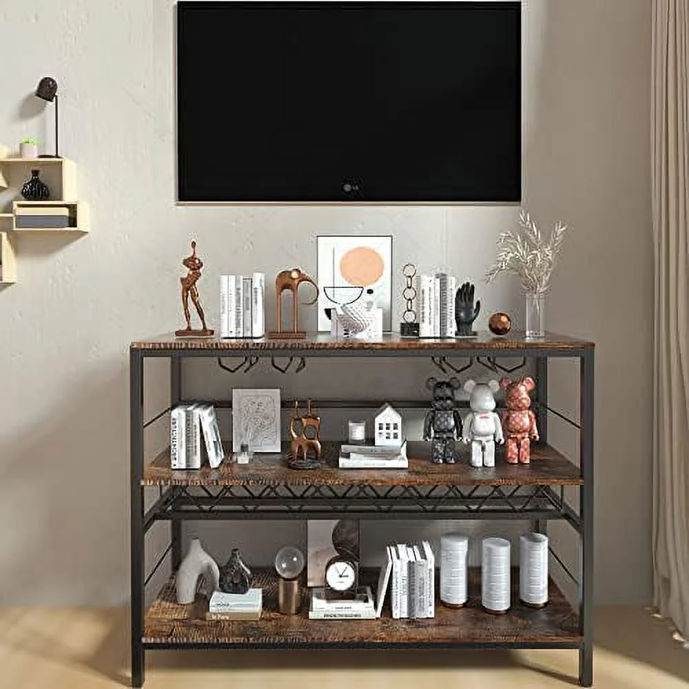 ZWNLKQG Coffee  Cart   Carts for The Home  Mini  Cart  Coffee  Cabinet with   Wine Rack  Mini Coffee  Table for Home  Kitchen  and Liquor Buffet Cabinet - 39.4 inch - Marble