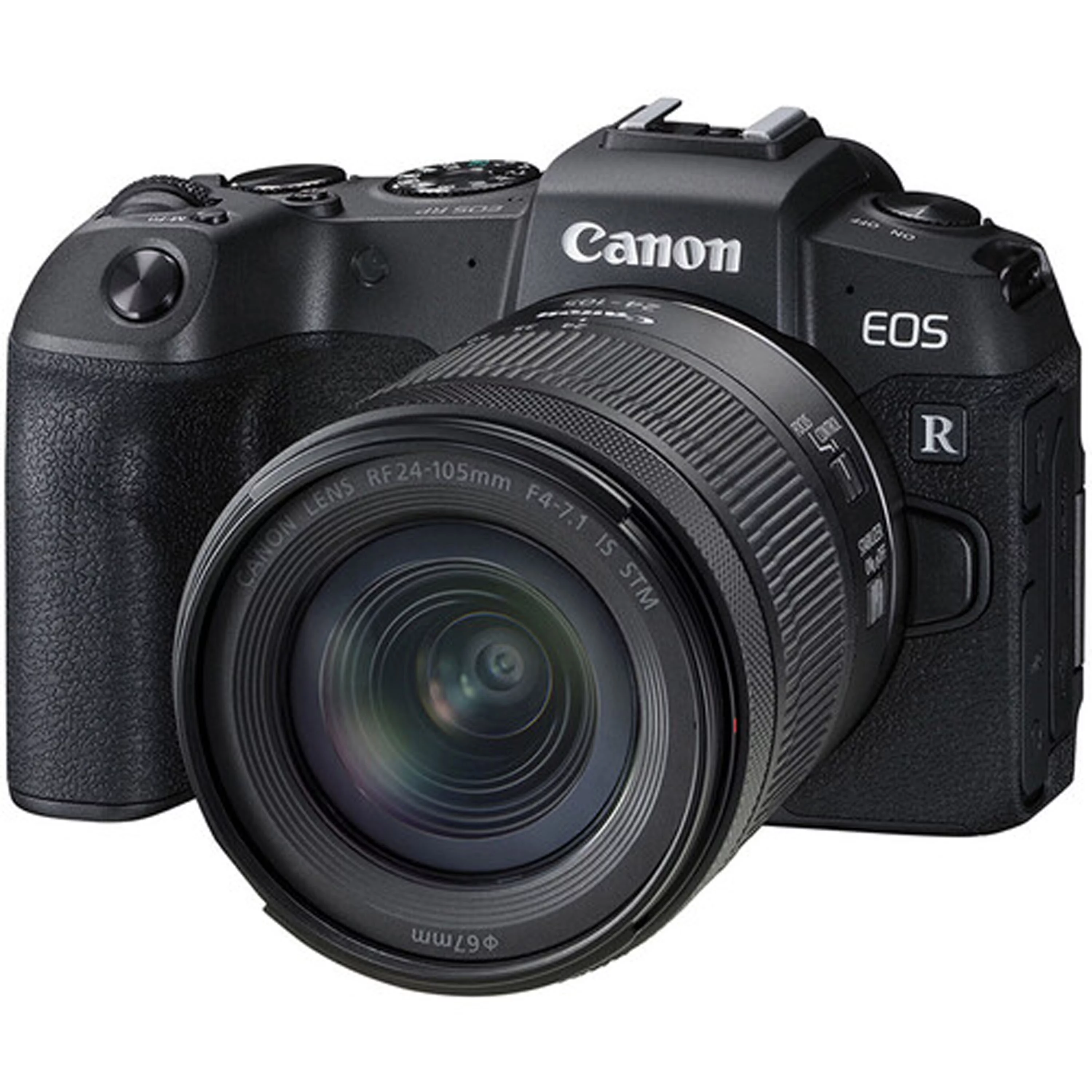 Canon EOS RP Mirrorless Camera with Canon RF 24-105mm STM Lens + EF 75-300mm f/4-5.6 III Lens + RF 50mm f/1.8 STM Lens + 2X 64GB Memory Cards + Accessories included: TTL Flash, Extra Battery & More