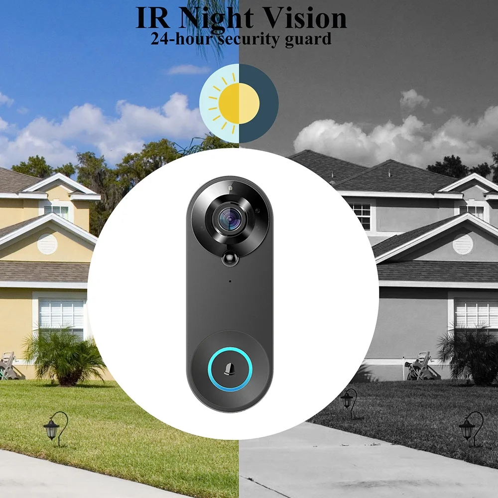 moobody Wireless Doorbell Camera , APP Controlled, 1080P Video Quality, 2,Way Audio, Night Vision, and PIR Human Detection , Enhance Your Home