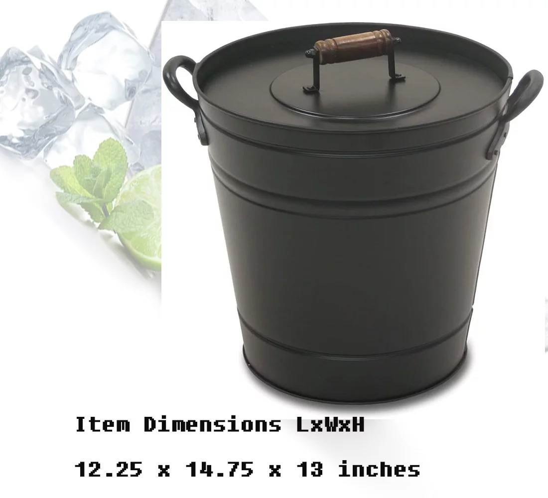 Air Insulated Ash Bucket, 14.75″D x 12.25″W x 13″H, 7 lbs