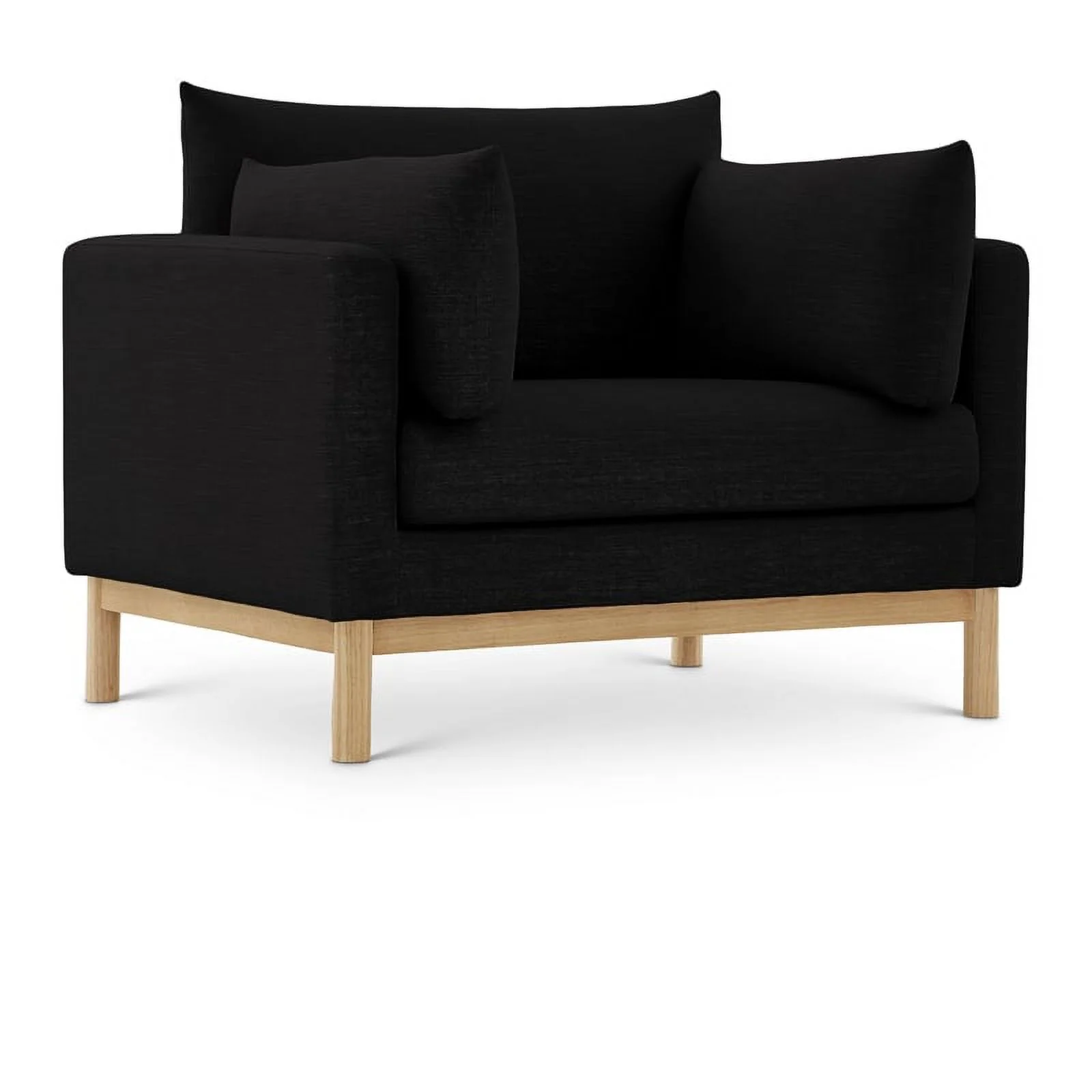 Meridian Furniture Langham Black Linen Textured Fabric Chair