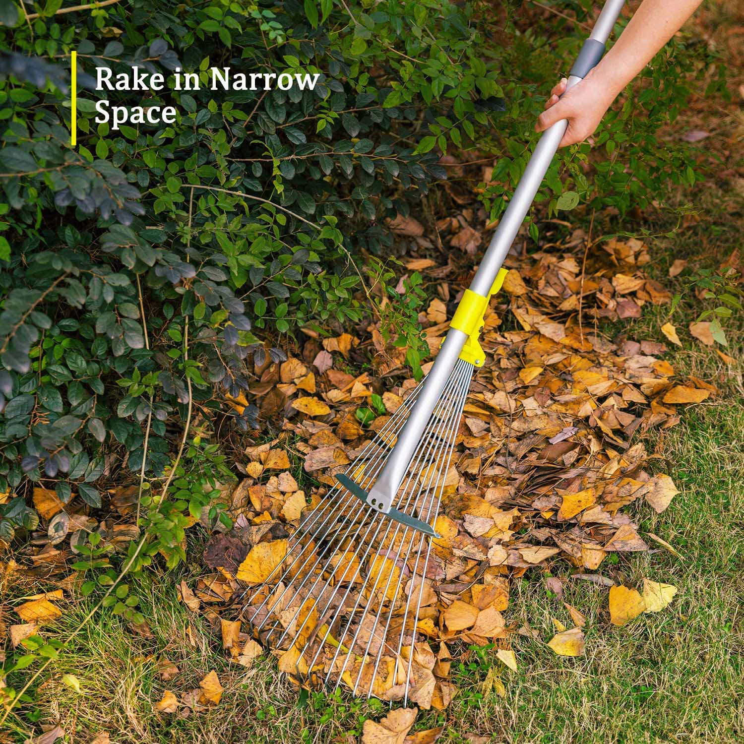 Jardineer 63 inch Adjustable Garden Rake Leaf,Aluminum Rake