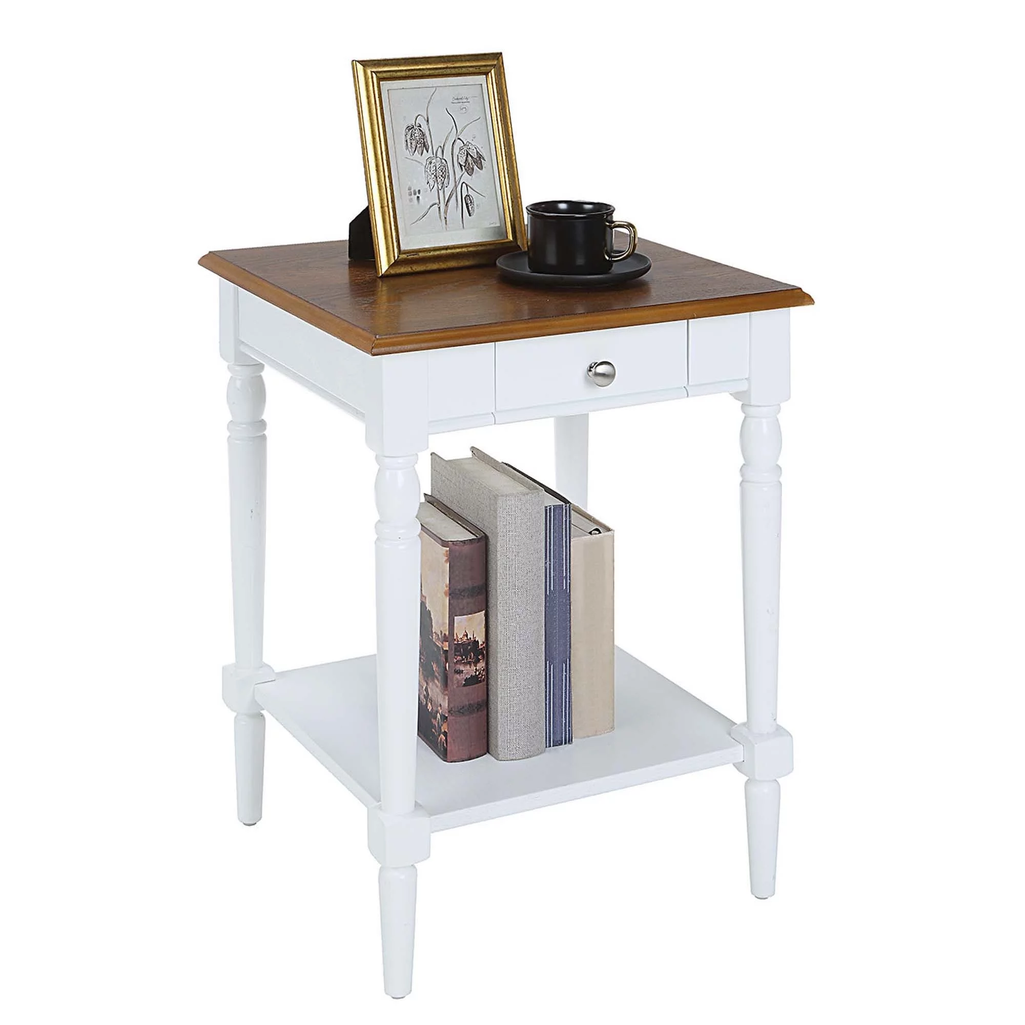 French Country 1 Drawer End Table with Shelf