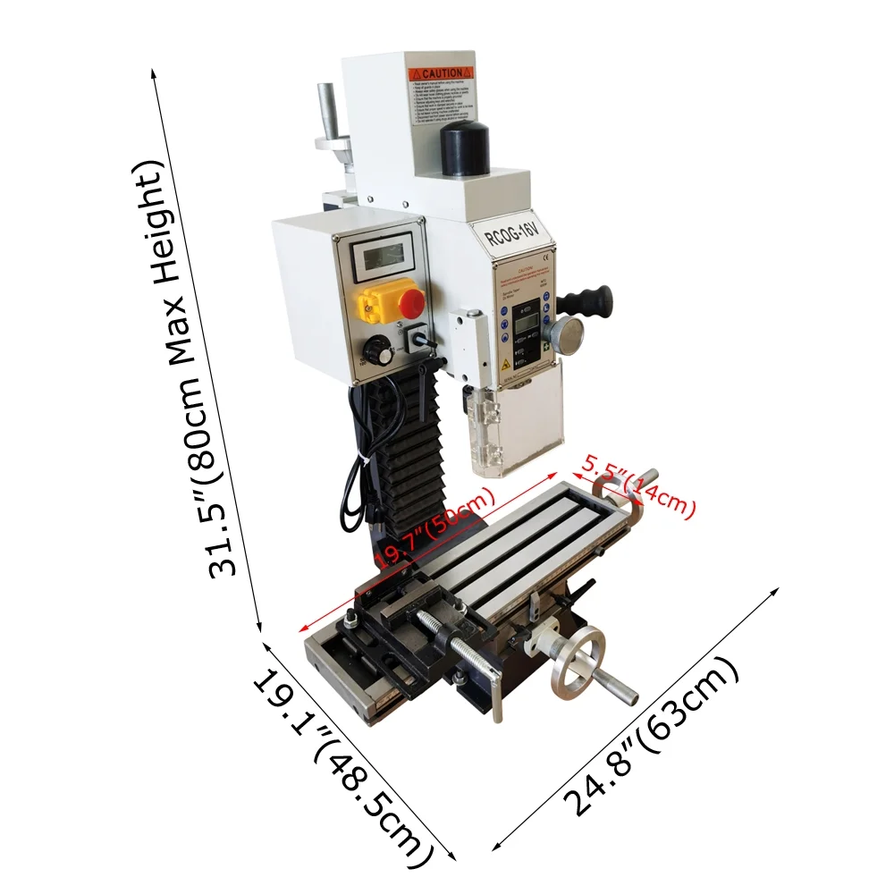 EQCOTWEA Brushless Precision Milling and Drilling Machine Benchtop Horizontal Lathe