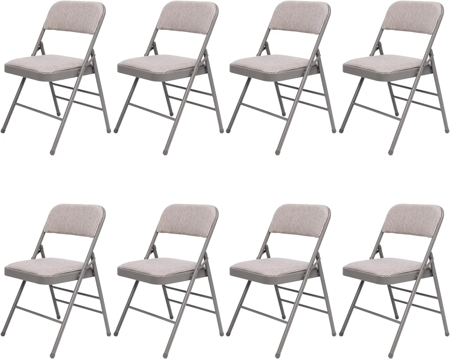 U-ToBe 8 Pack Fabric Padded Folding Chair, Commercial Padded Folding Chairs with Double Hinged Steel Frame for Home and Office, Indoor Outdoor Events. 350LB Weight Capacity