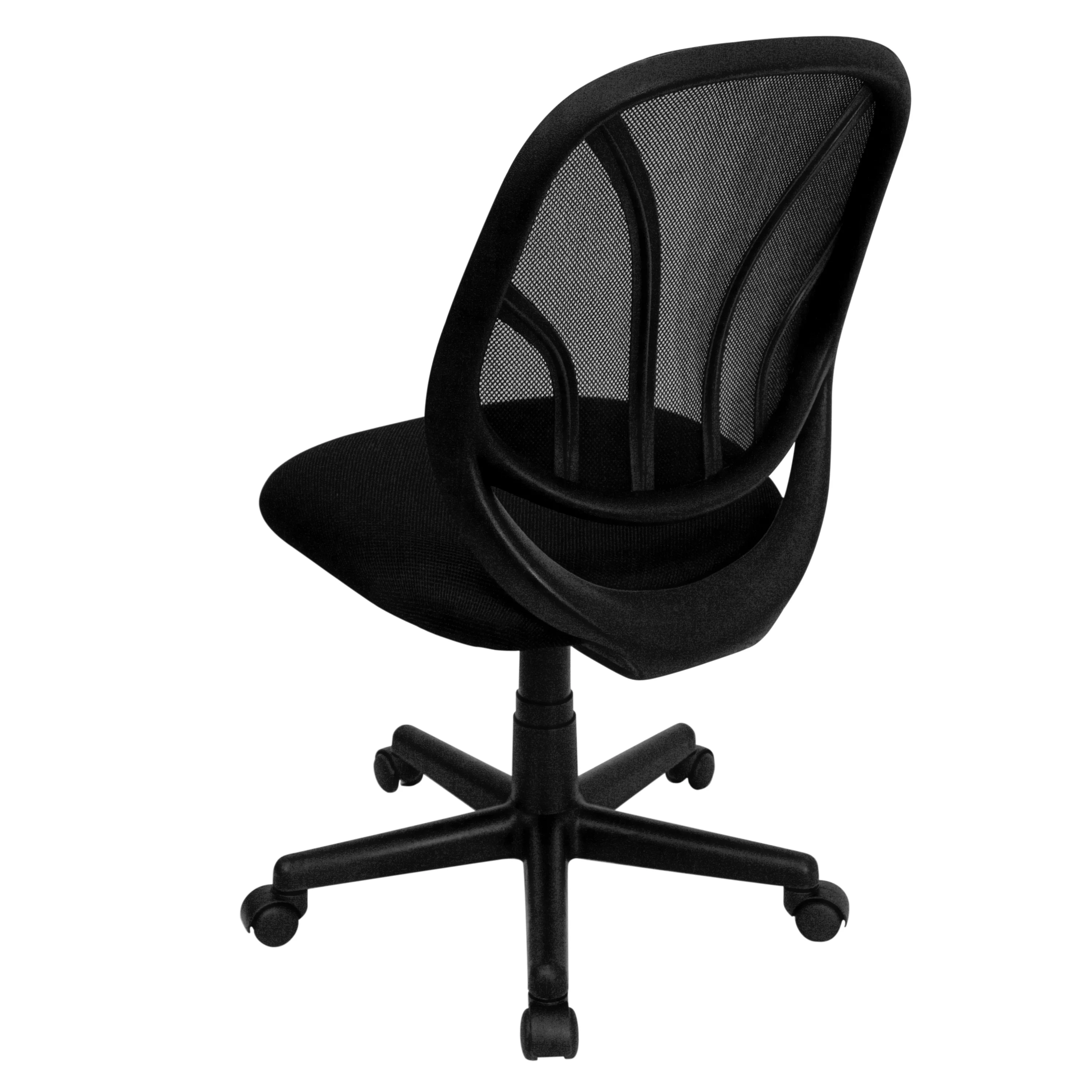 BizChair Y-GO Office Chair™ Mid-Back Black Mesh Swivel Task Office Chair