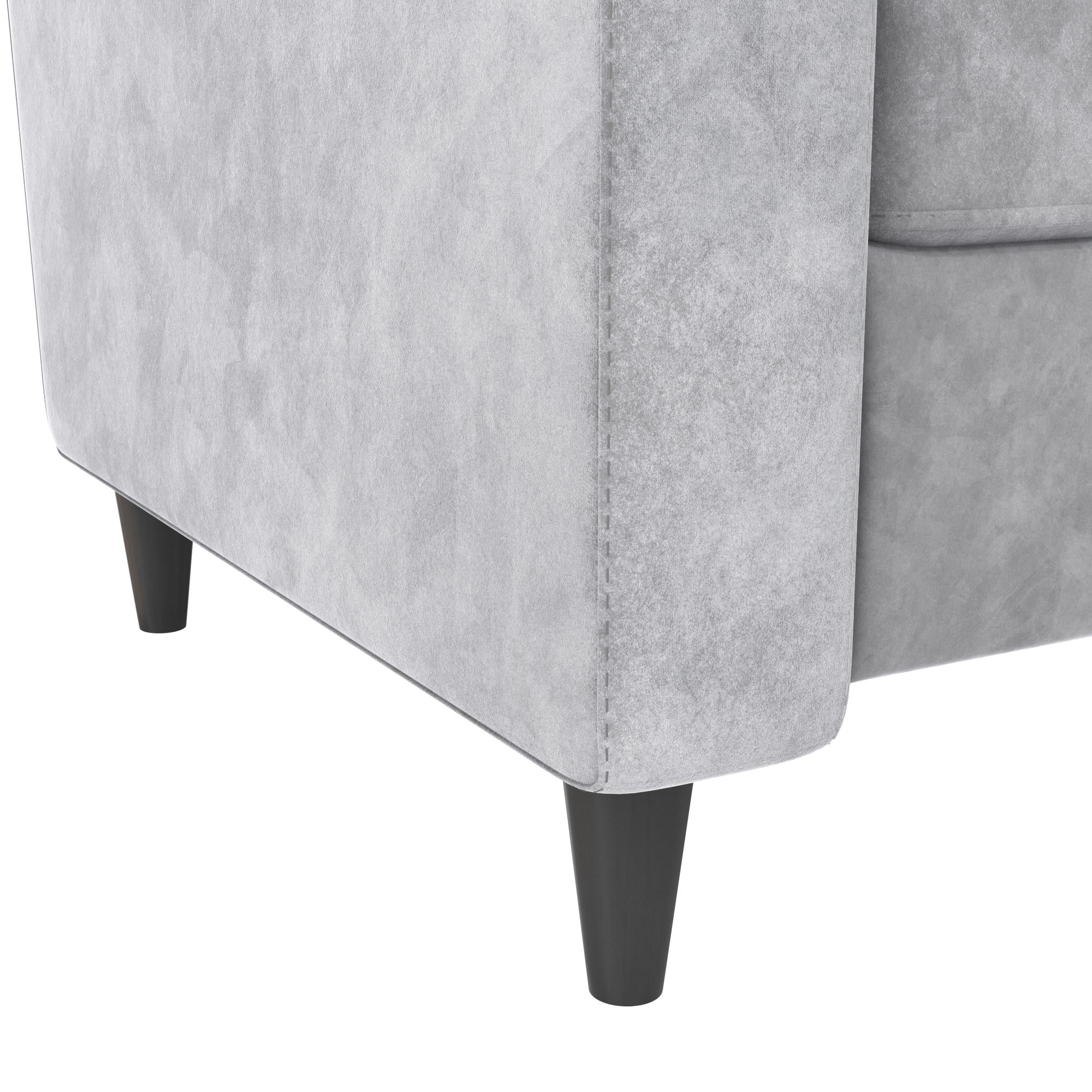 Novogratz Lana Pushback Recliner, Light Gray Velvet