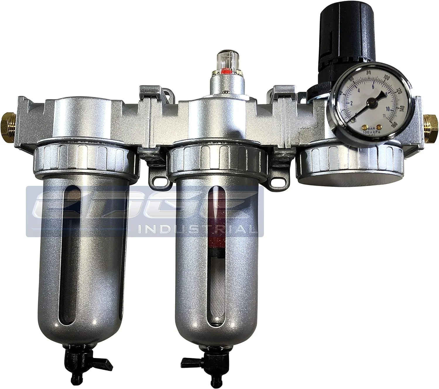 Three Stage Air Drying System - Air Particulate Filter, 0.01 Micron Coalescing Filter & Air Pressure Regulator Modular Combo Semi Automatic Drain, Bowl (3/8