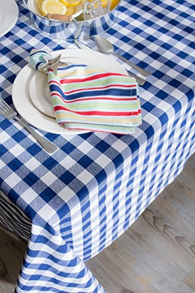 DII Navy/White Checkers Tablecloth, 52