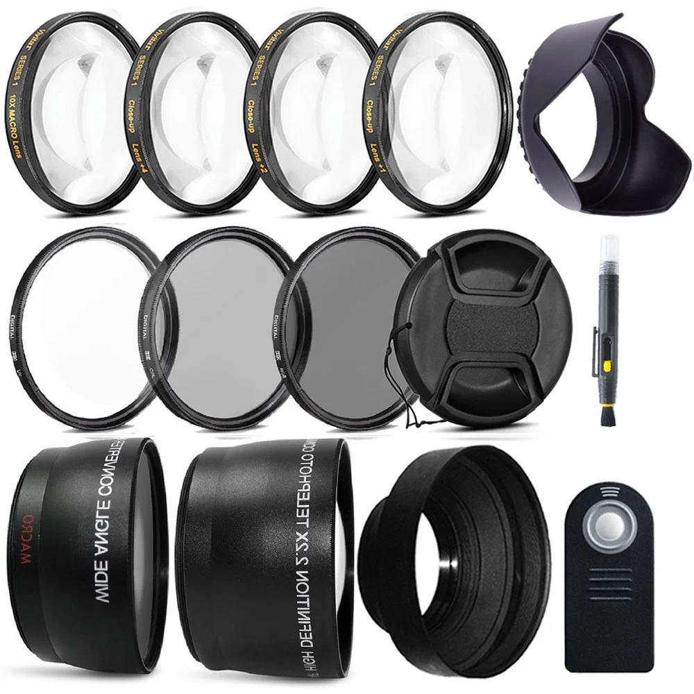 All You Need Bundle for Canon EOS 5D Mark IV III II, 5DS, 5DR, 7D Mark II, EOS 77D 6D 7D 80D 70D 60Da 60D SL1 EOS Rebel T7i T6s T6i T5i T4i T3i T2i T1i XSi XT XTi EOS M6 M5 M3 + Wireless Remote Contro