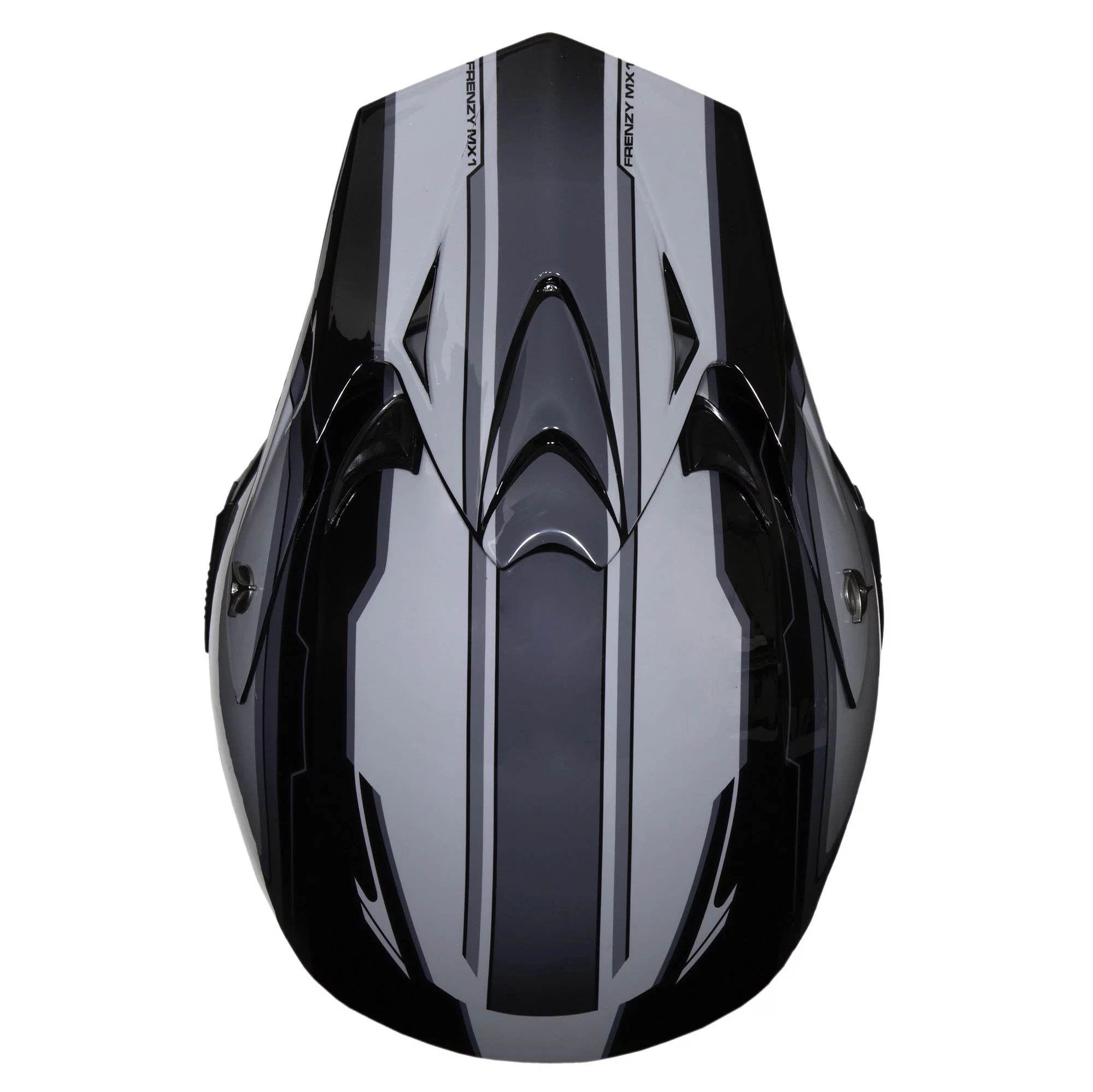 FRENZY Adult MX Helmet, DOT Approved, Black-Grey, XL