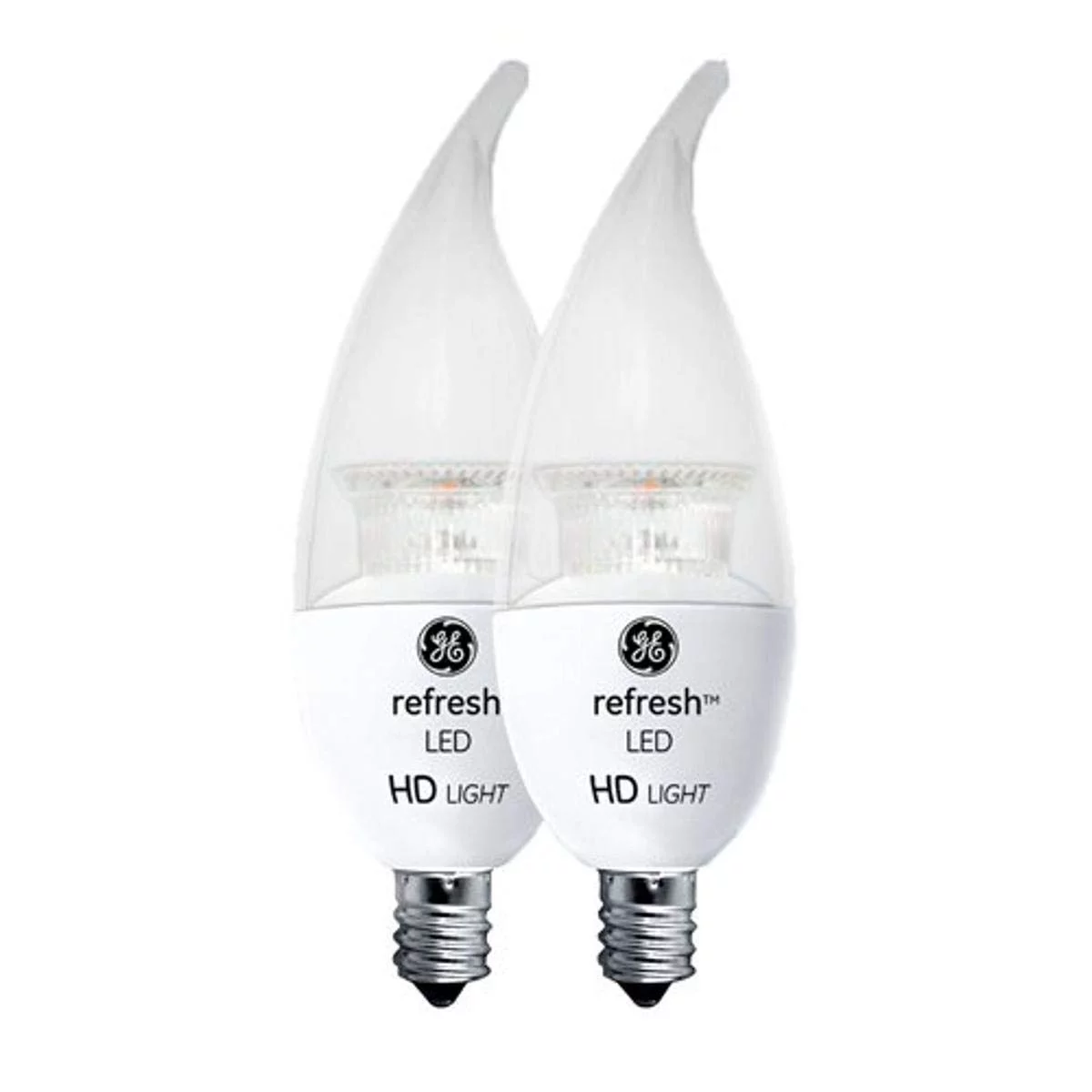 GE Refresh CAC E12 (Candelabra) LED Bulb Daylight 60 Watt Equivalence 2 pk