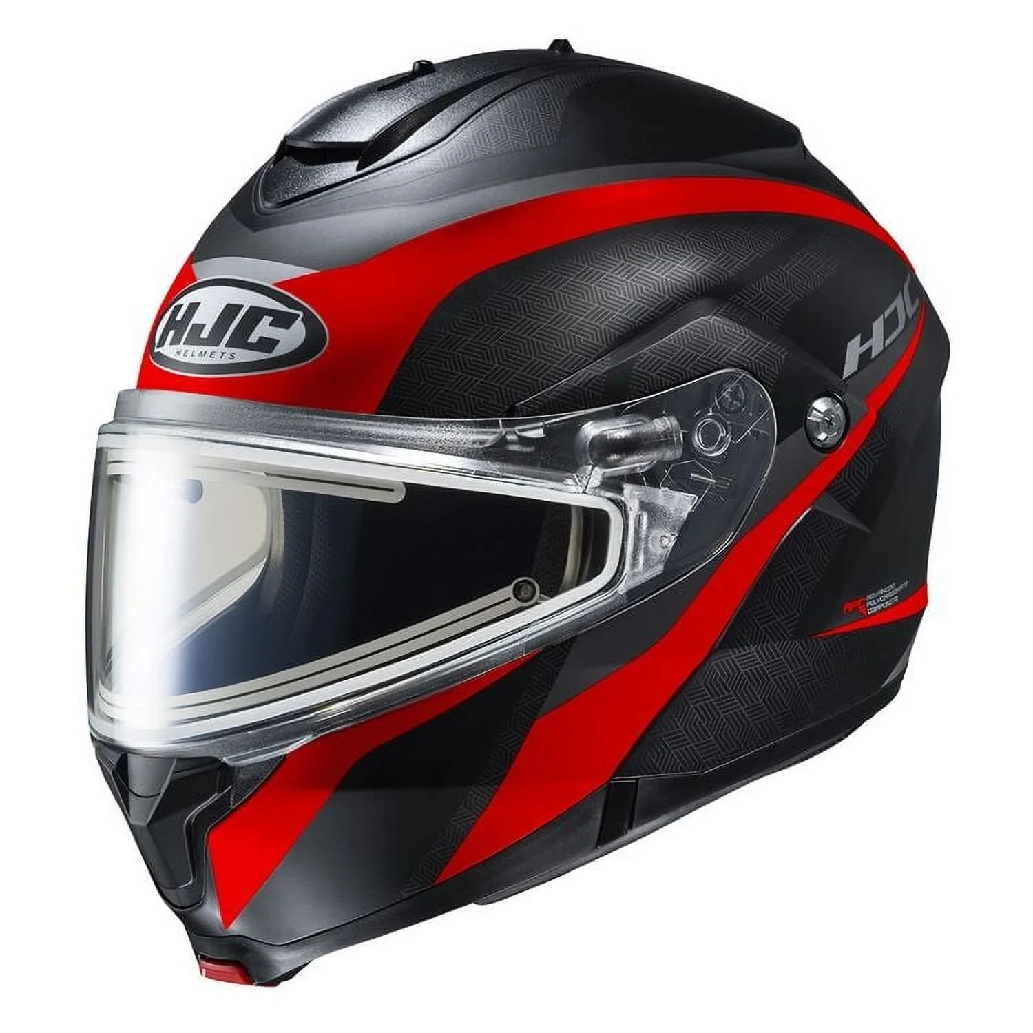 HJC C91 Taly snowmobile helmet with Electric Shield Semi-Flat Red (MC-1SF) (XX-Large, Black Semi-Flat Red (MC-1SF))