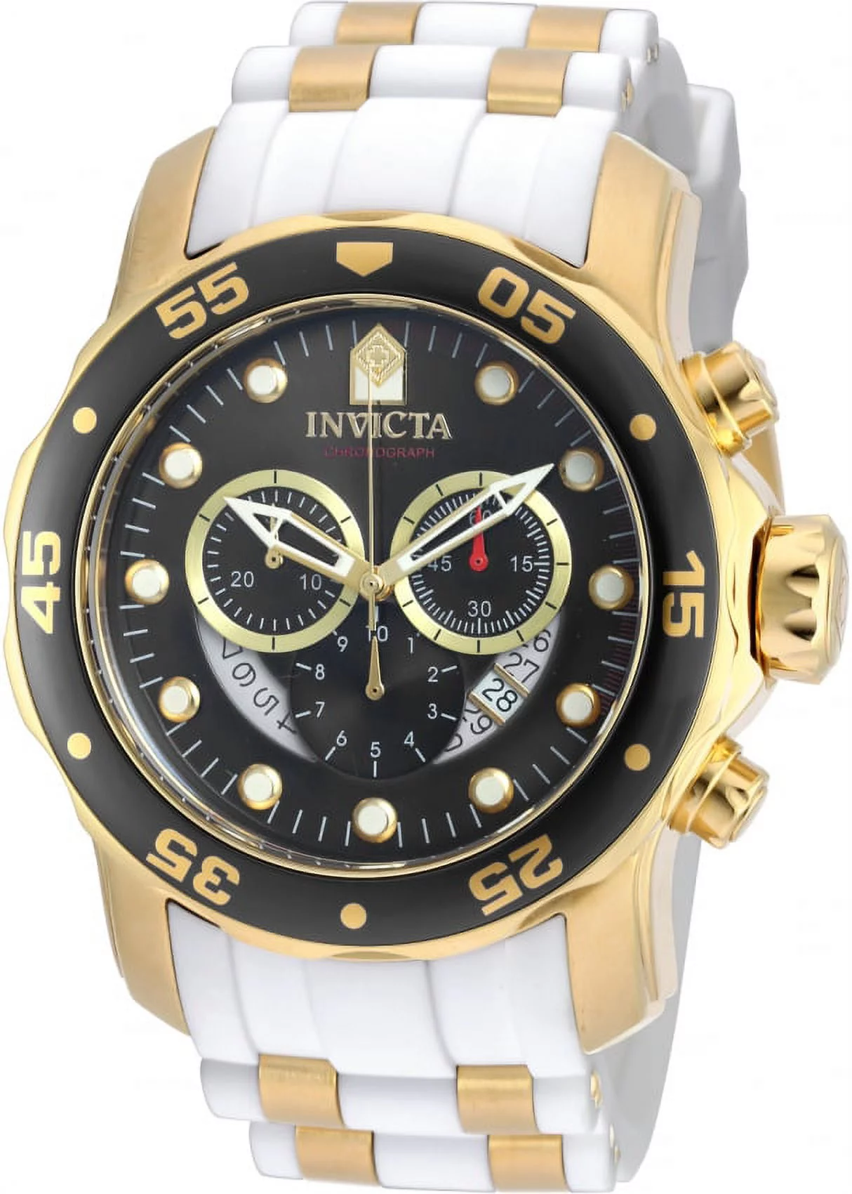 Invicta Pro Diver Chronograph Mother of Pearl White Polyurethane Men's Watch 20289