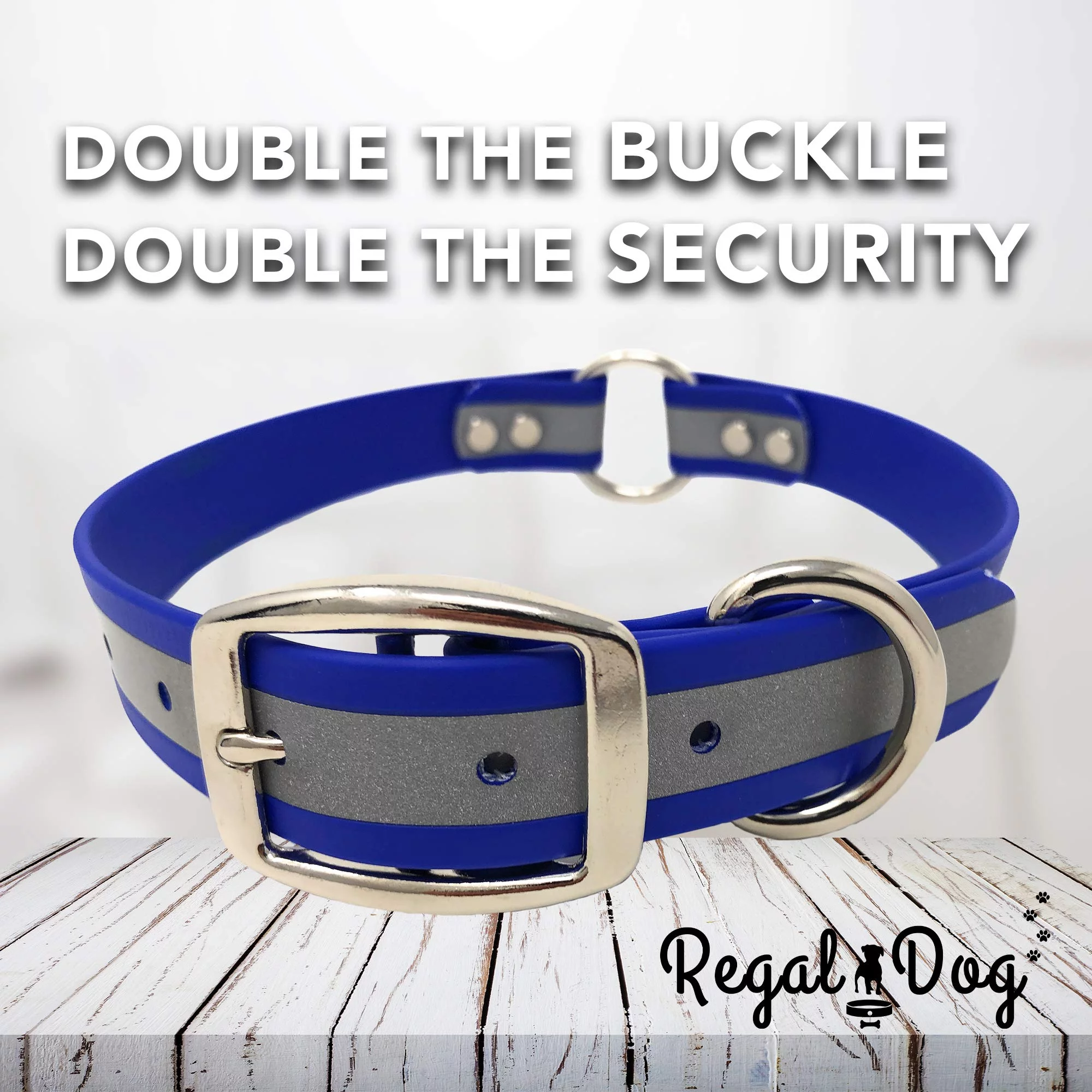 Heavy Duty Reflective Dog Collar – Adjustable Dog Collar with Durable Metal Buckle and Center Ring, Anti-Odor, chew Resistant, Waterproof Dog Collar for Small, Medium and Large Dogs