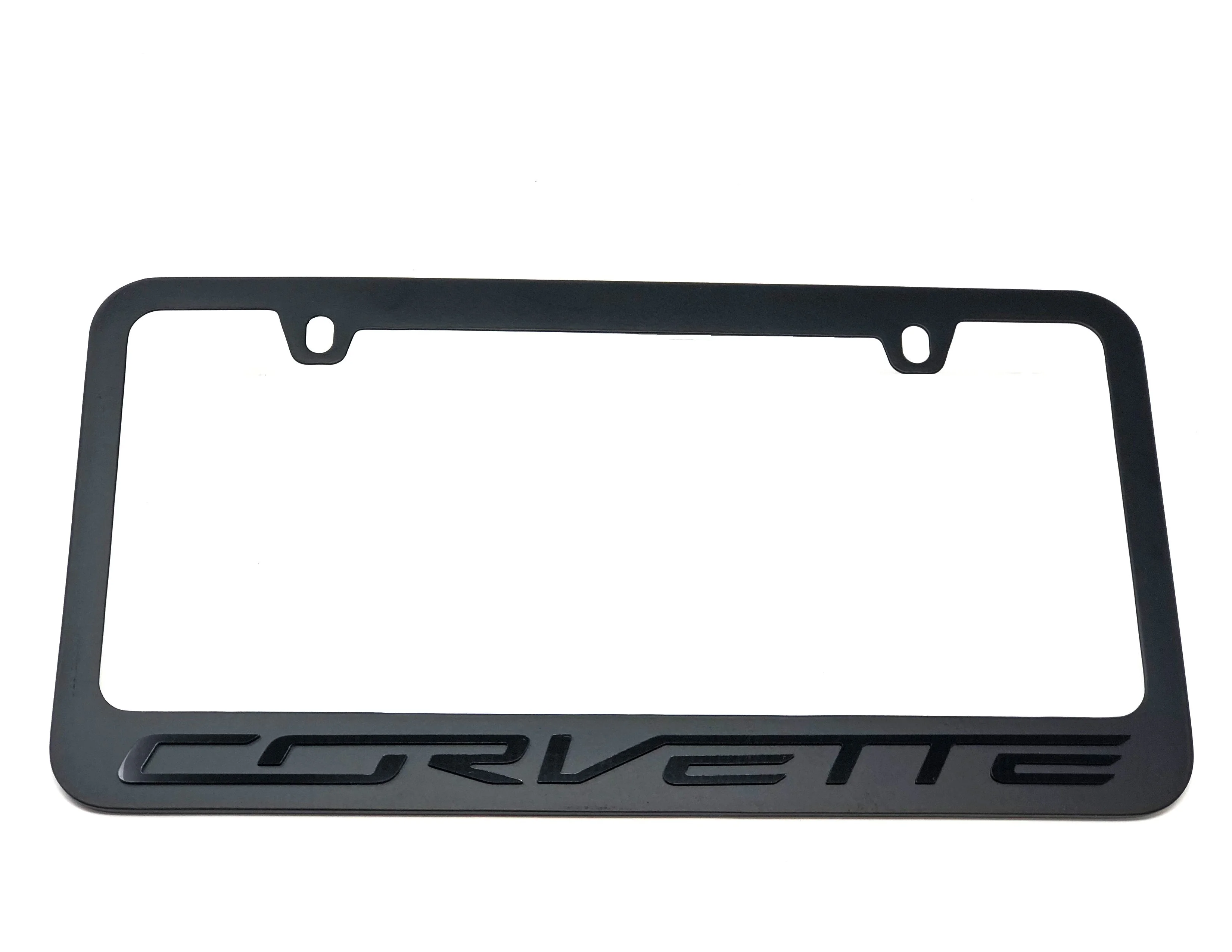 C7 Corvette License Plate Frame - Black w/ Black Script