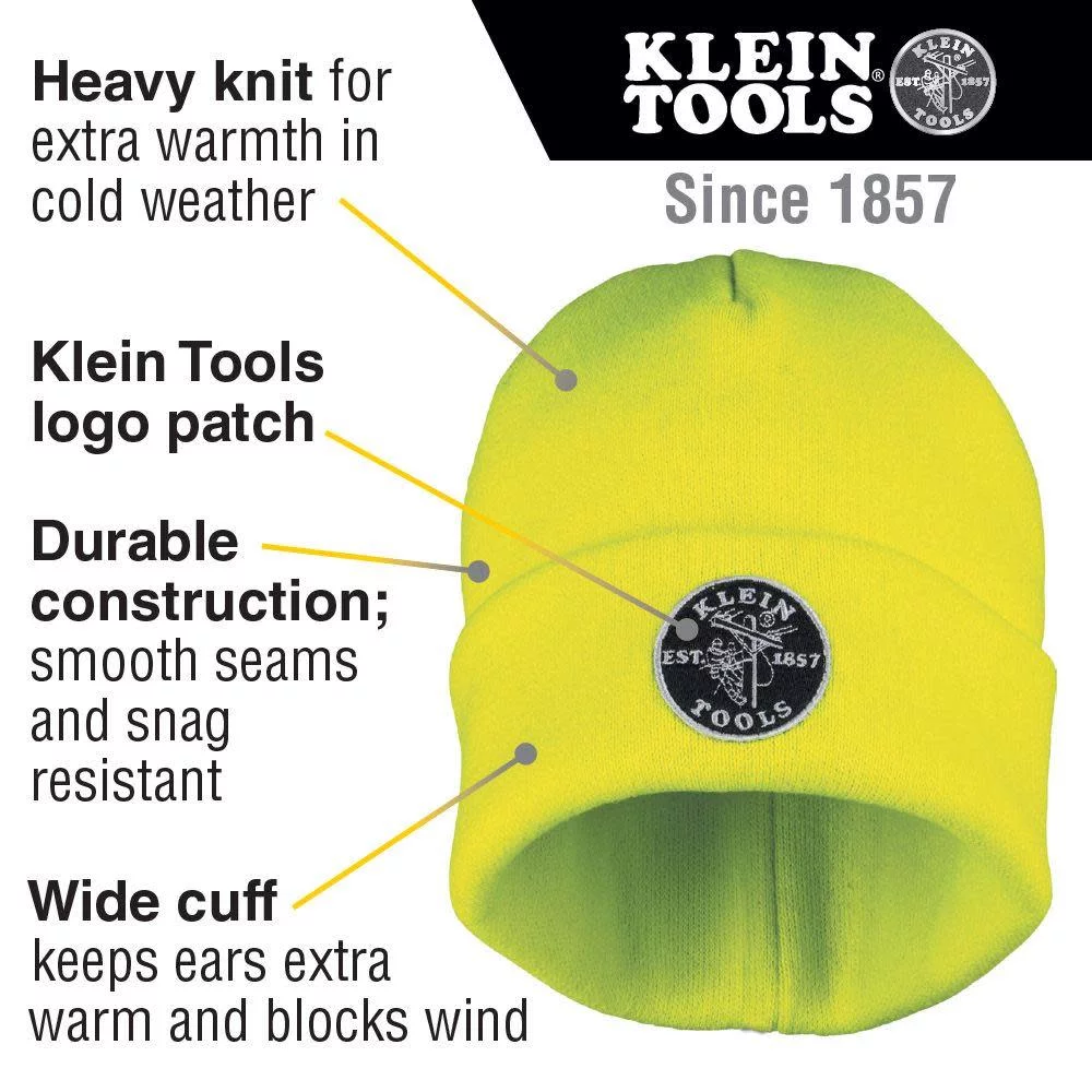 Klein Tools Heavy Knit Hat High Visibility Yellow