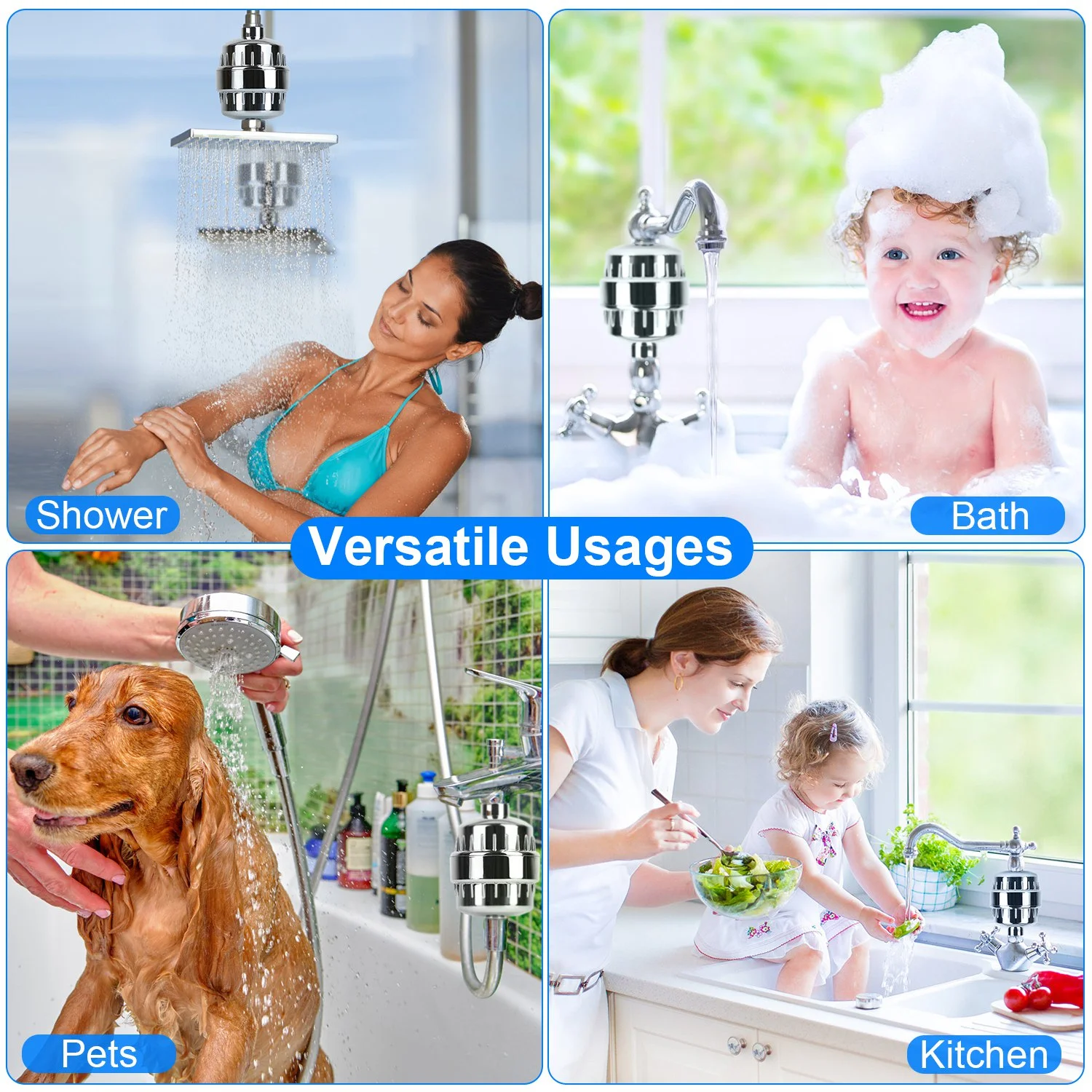 Shower Head Filter for Hard Water iMounTEK 20 Stage Shower Filter with 2 Replaceable Cartridges Water Softener to Remove Chlorine and Fluoride